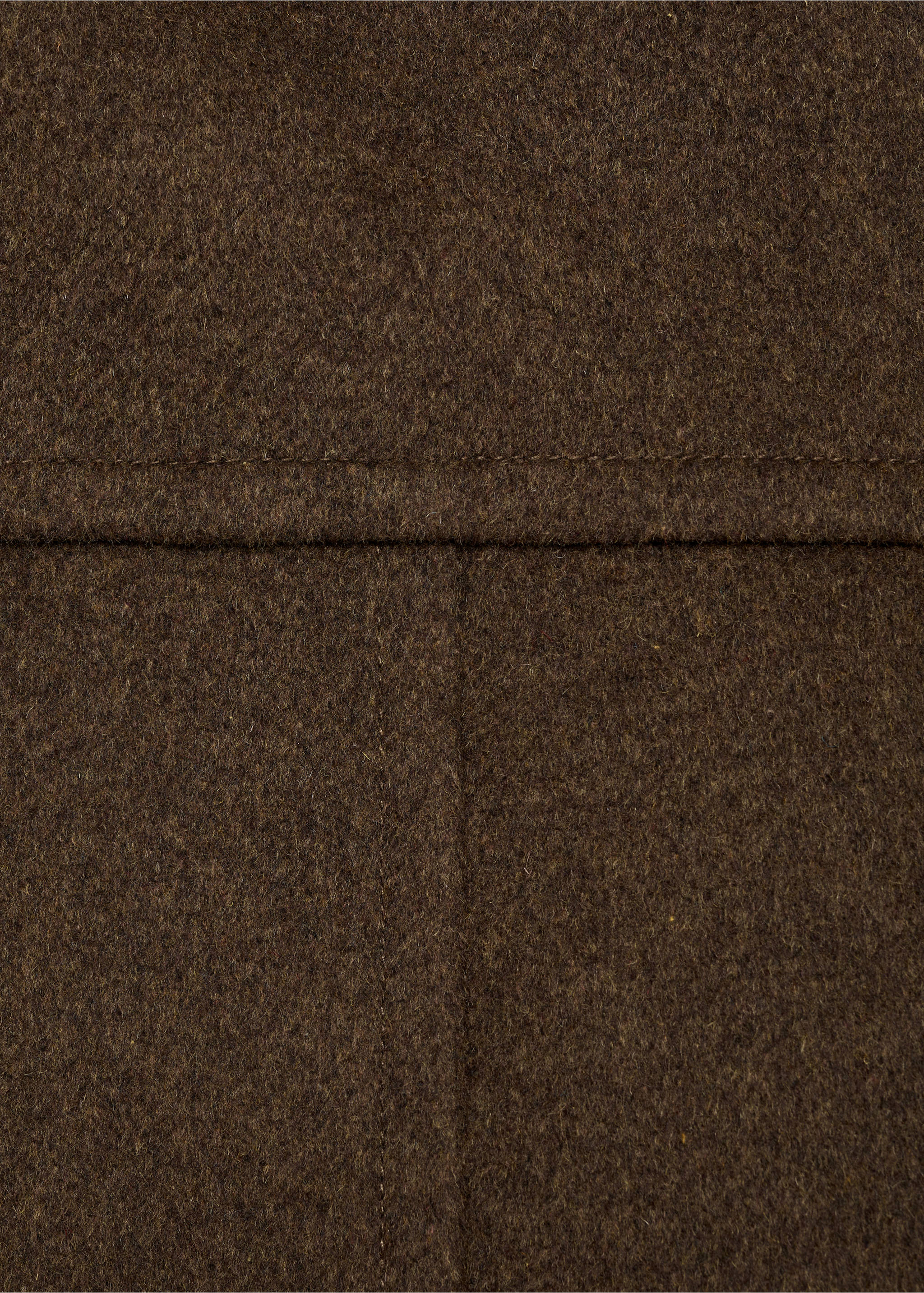 Midi wool coat with wraparound collar - Details of the article 0, Khaki. Ref: 87020641-00.
