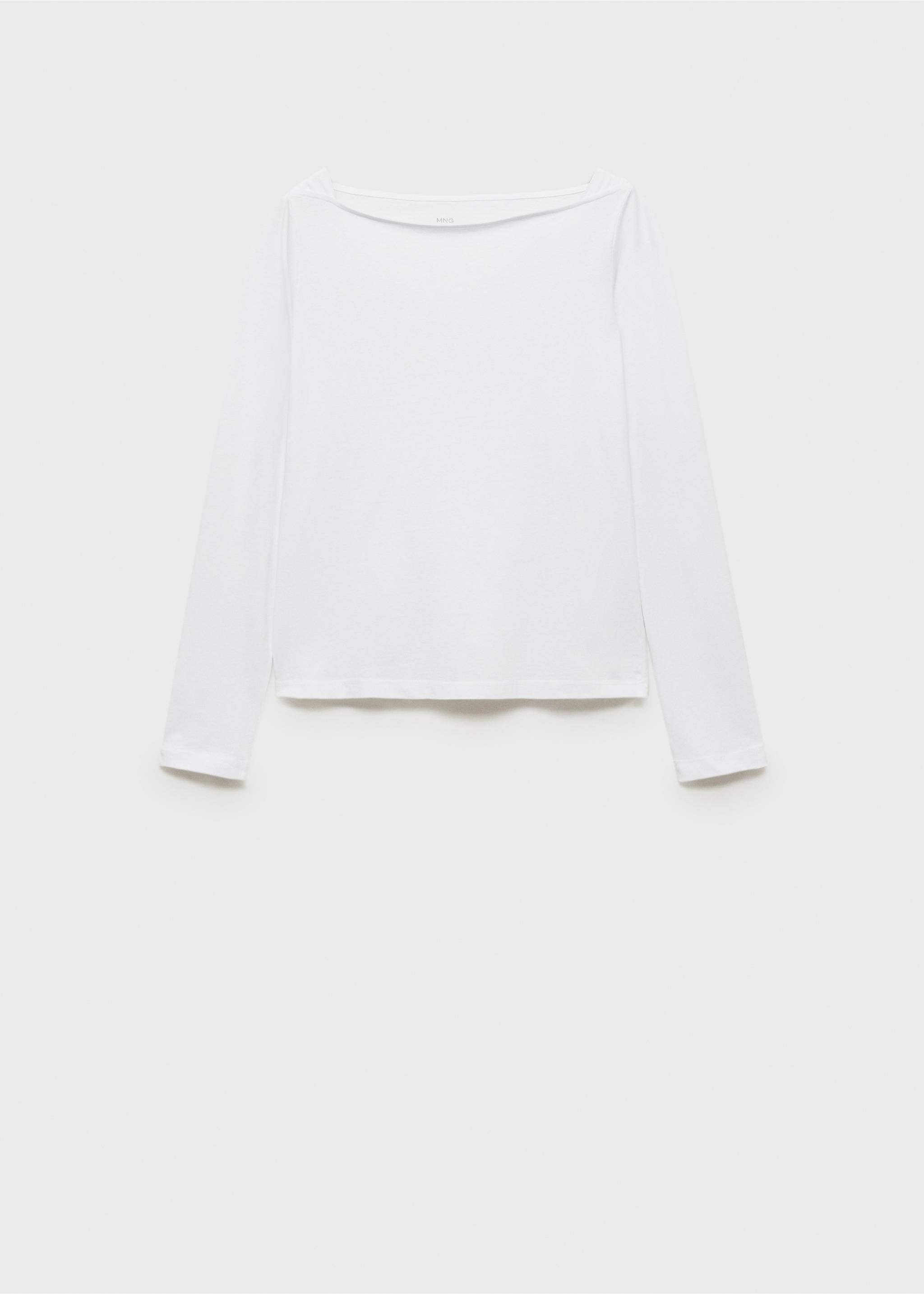 Cotton boat neck t-shirt - Article without model, White. Ref: 87020642-00.