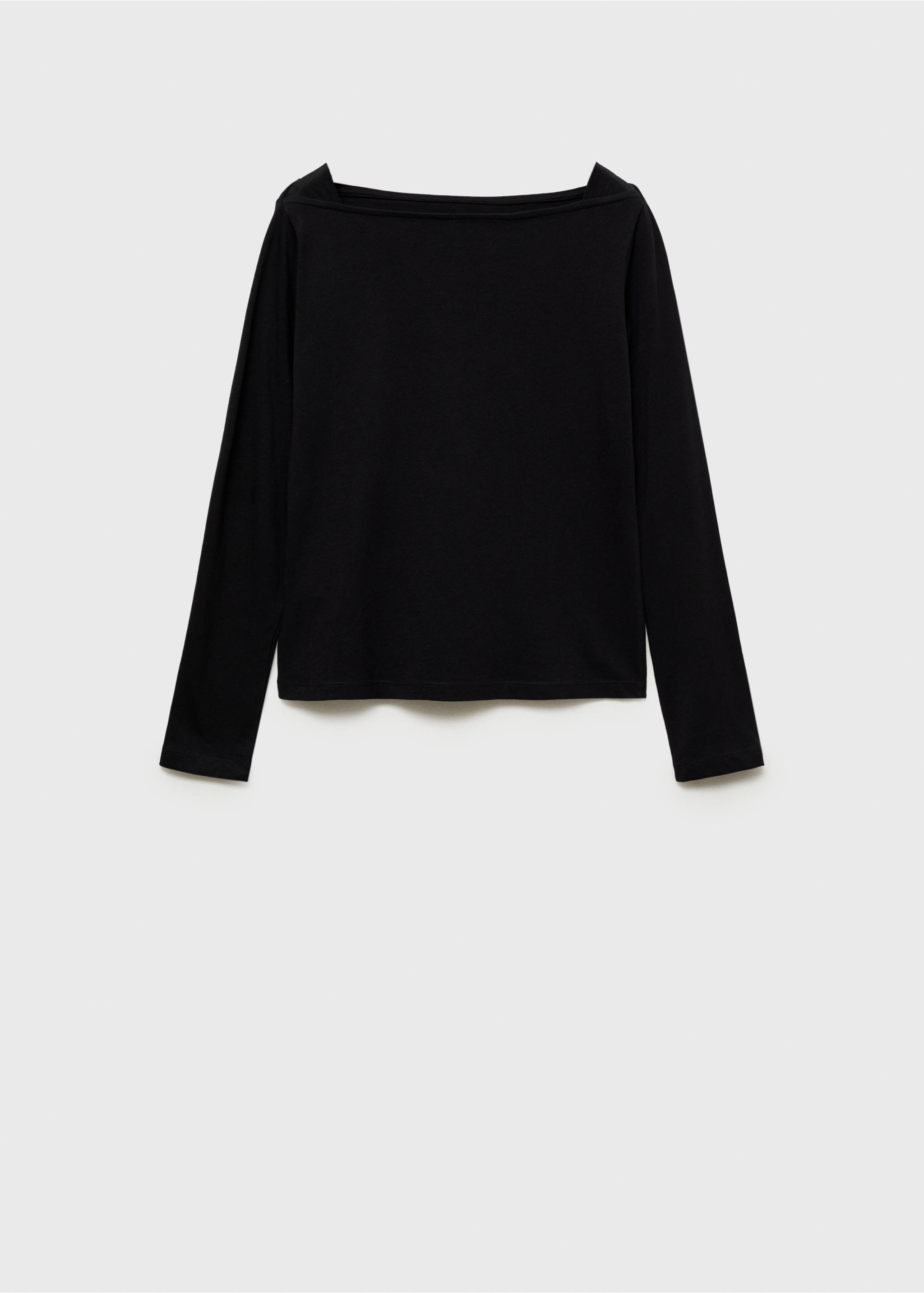 Cotton boat neck t-shirt - Article without model, Black. Ref: 87020642-00.