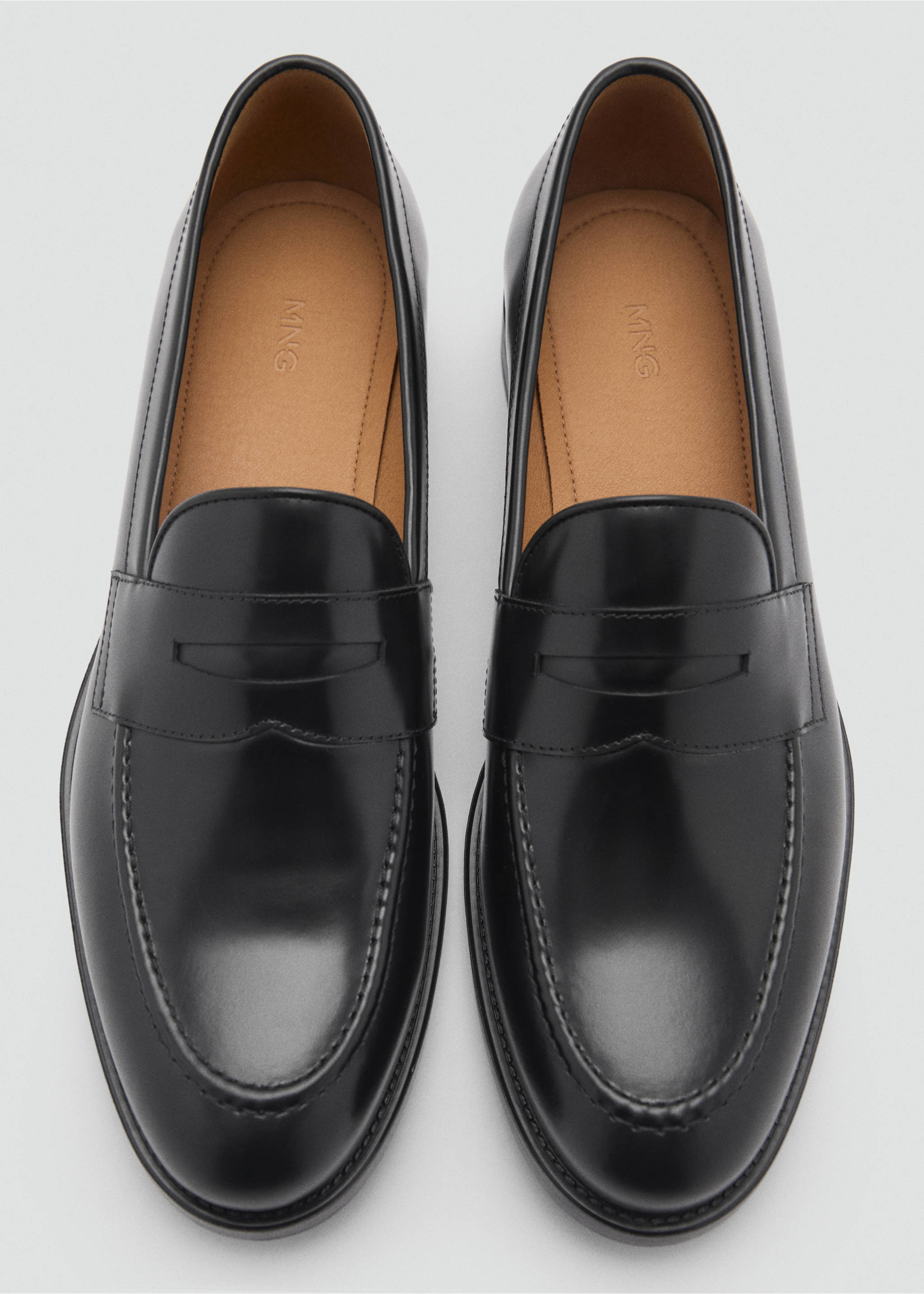 Leather penny loafers - Details of the article 2, Black. Ref: 87020643-00.