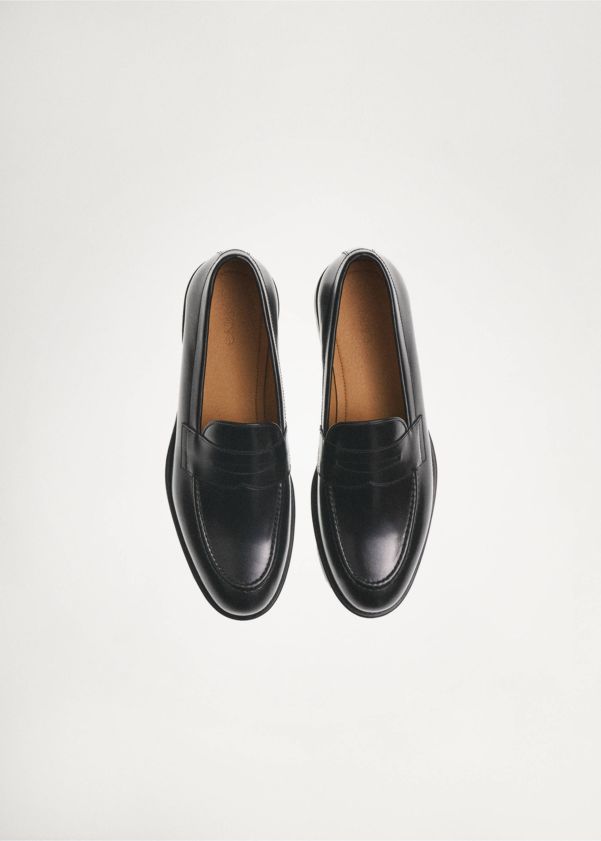 Leather penny loafers - Details of the article 6, Black. Ref: 87020643-00.