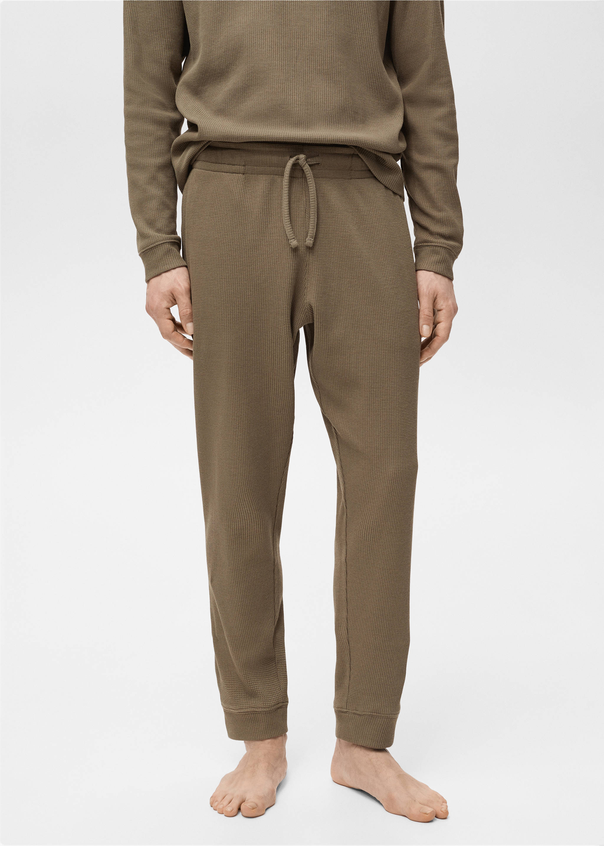 Pack pijama estructura algodón - Detalle del artículo 6, Khaki. Ref: 87020645-00.