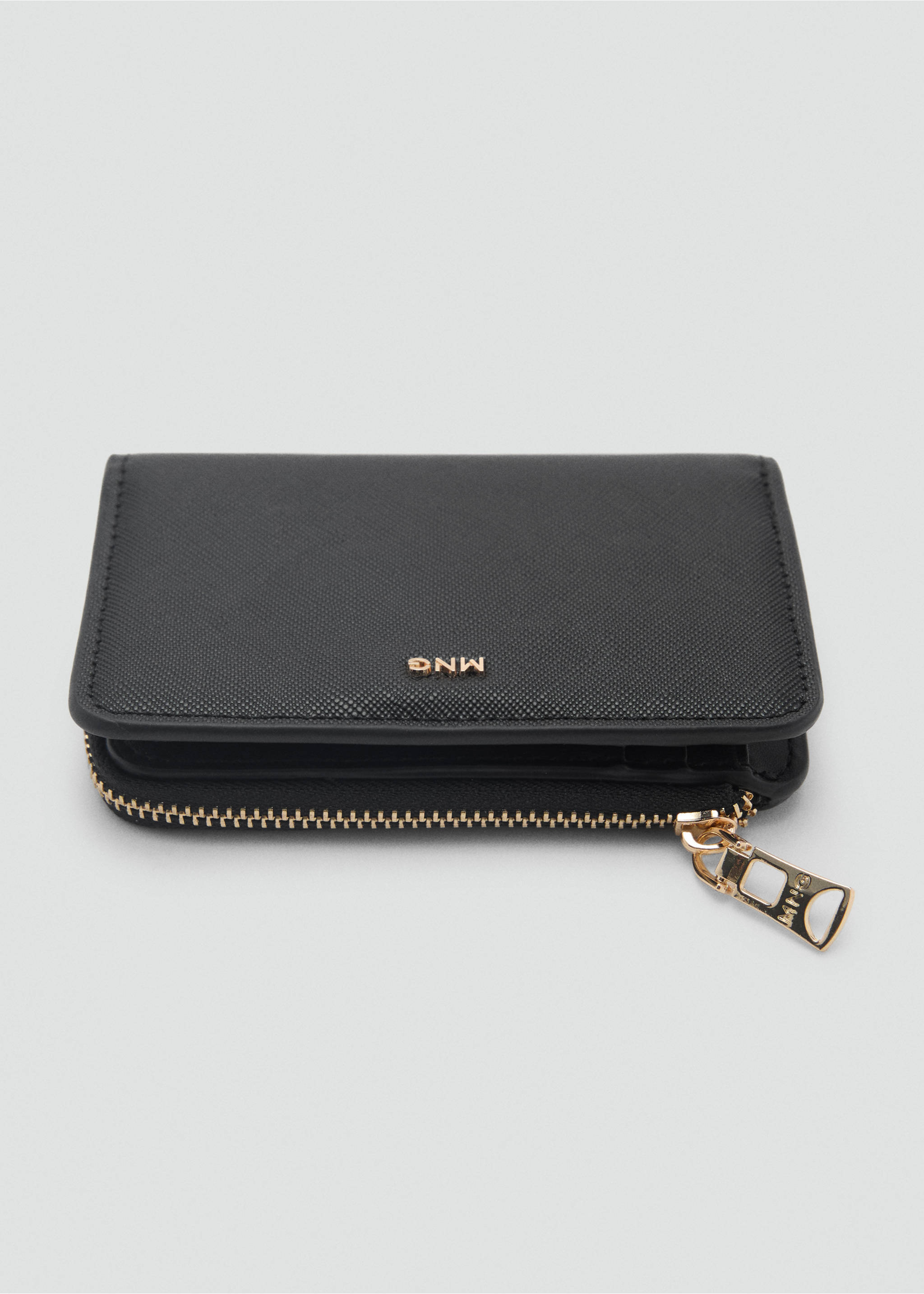 Faux-leather wallet - Details of the article 1, Black. Ref: 87020649-00.