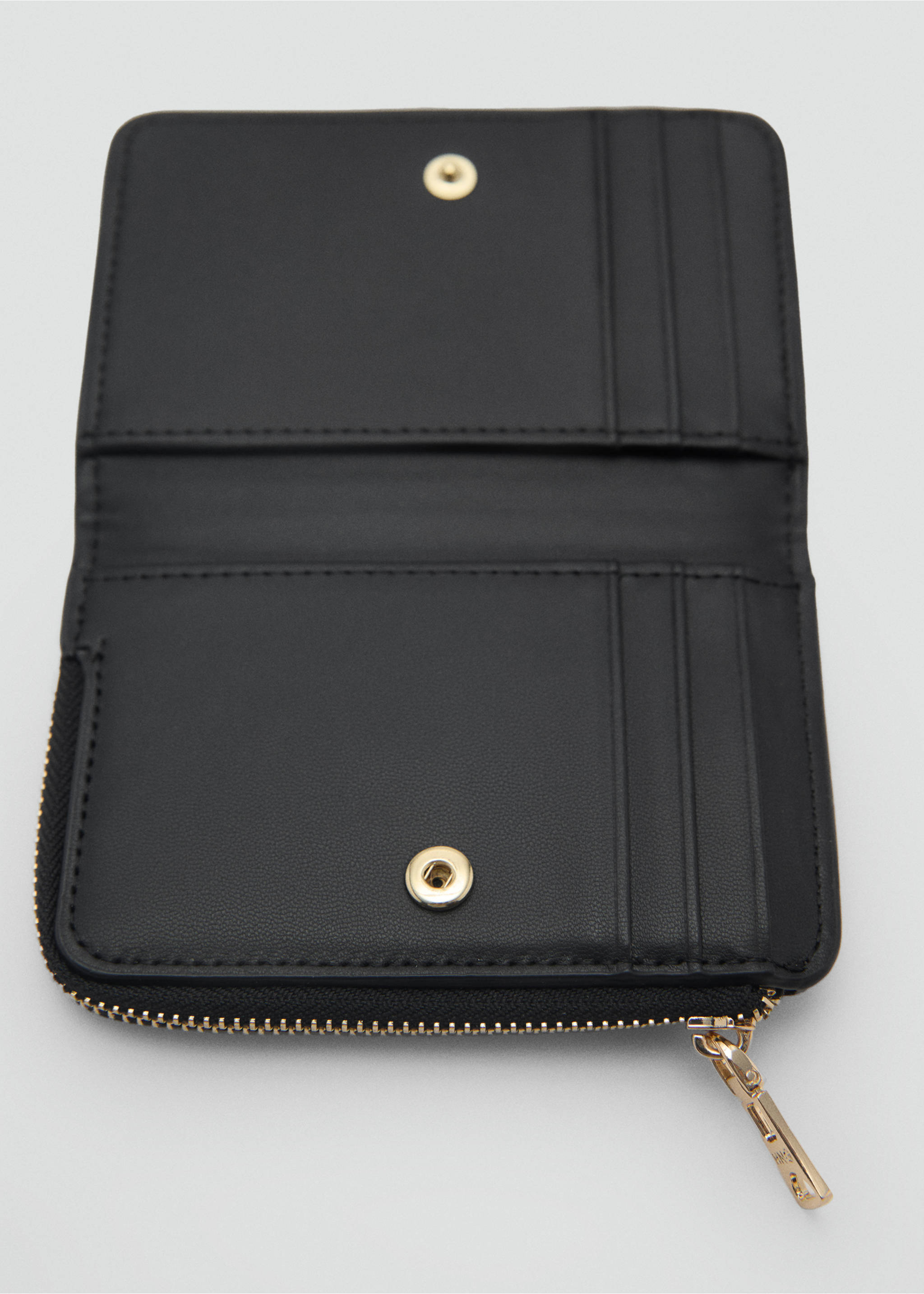 Faux-leather wallet - Details of the article 2, Black. Ref: 87020649-00.