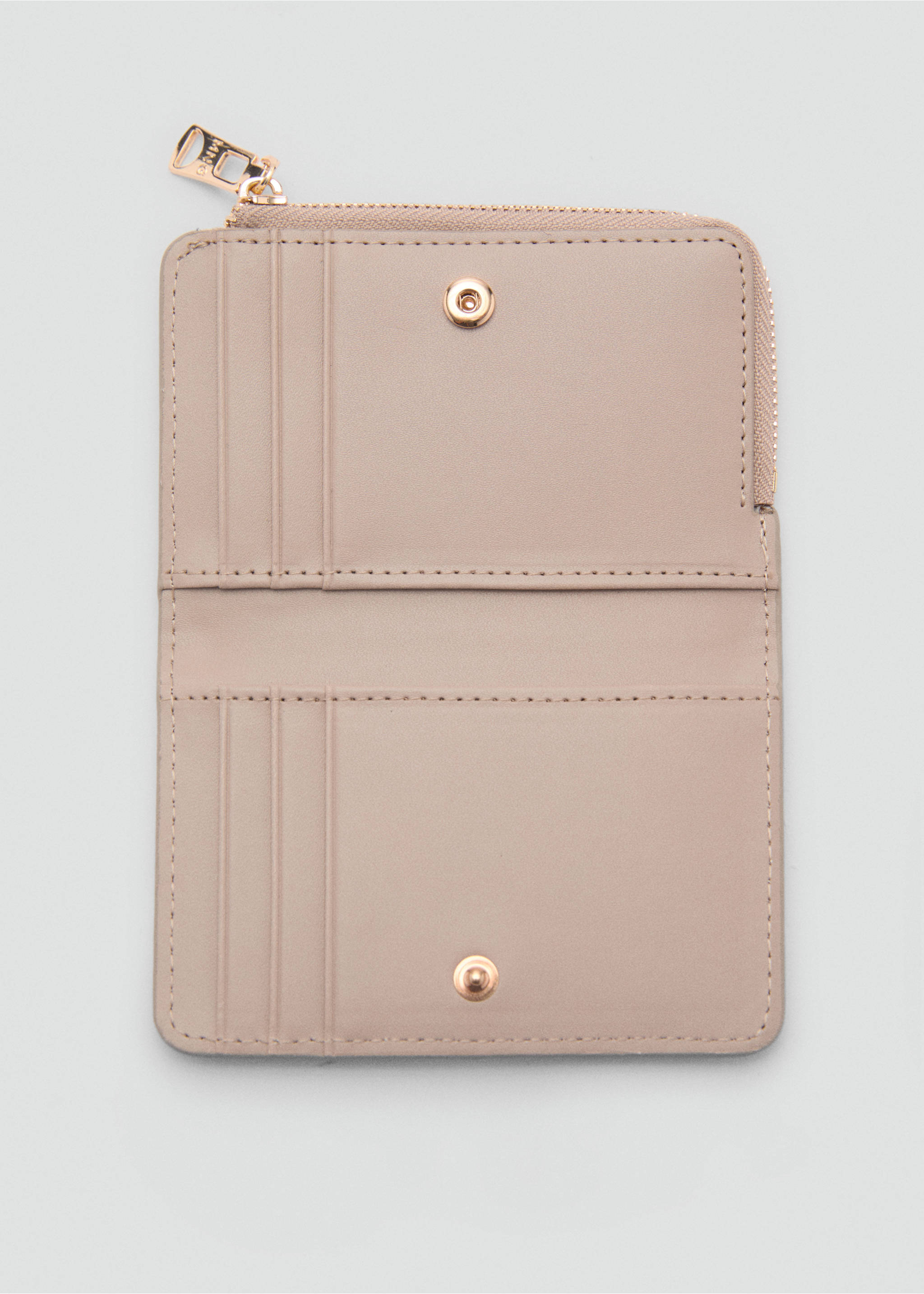 Faux-leather wallet - Details of the article 1, Light/Pastel Brown. Ref: 87020649-00.