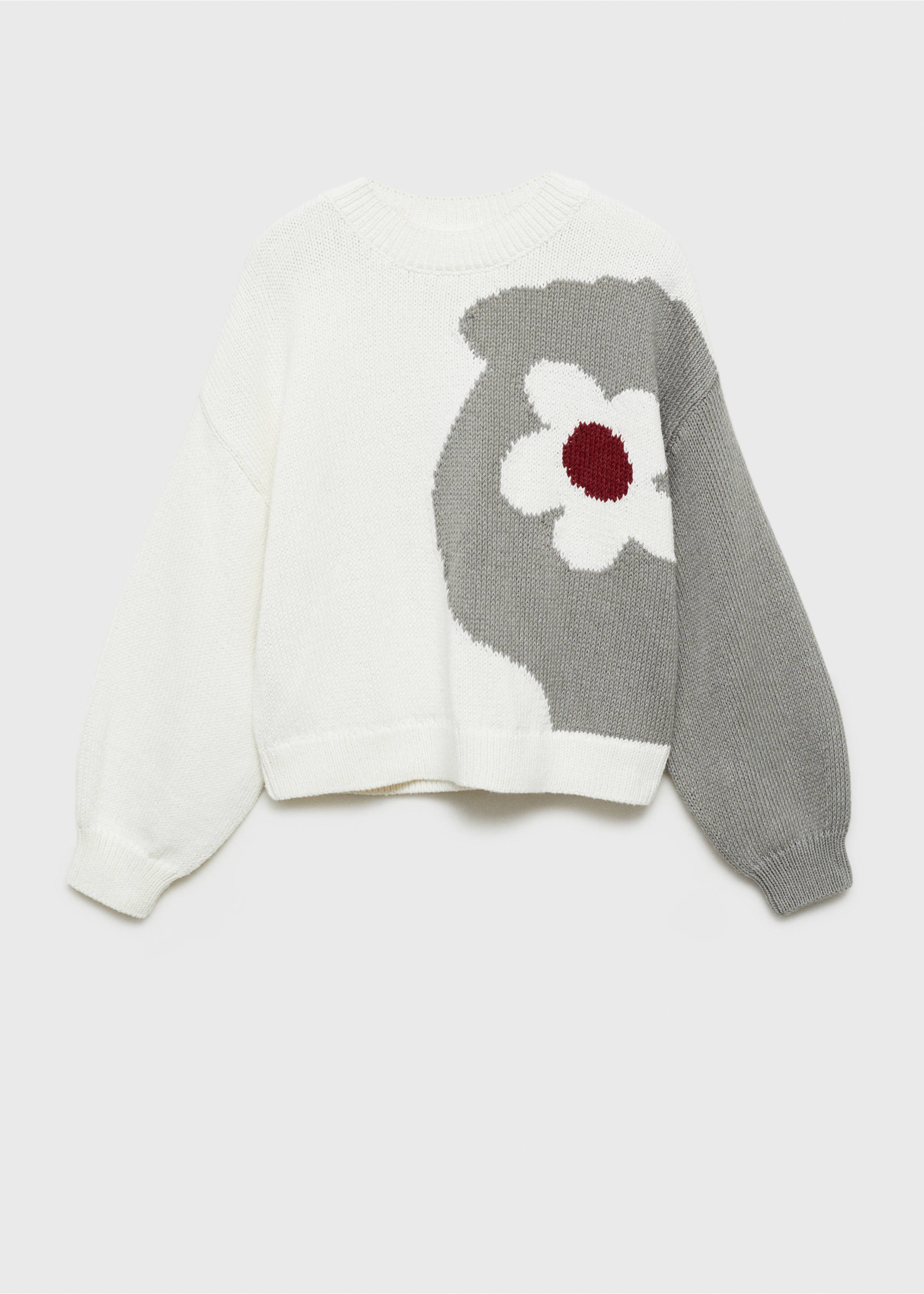 Floral knitted sweater - Article without model, Ecru. Ref: 87020653-00.
