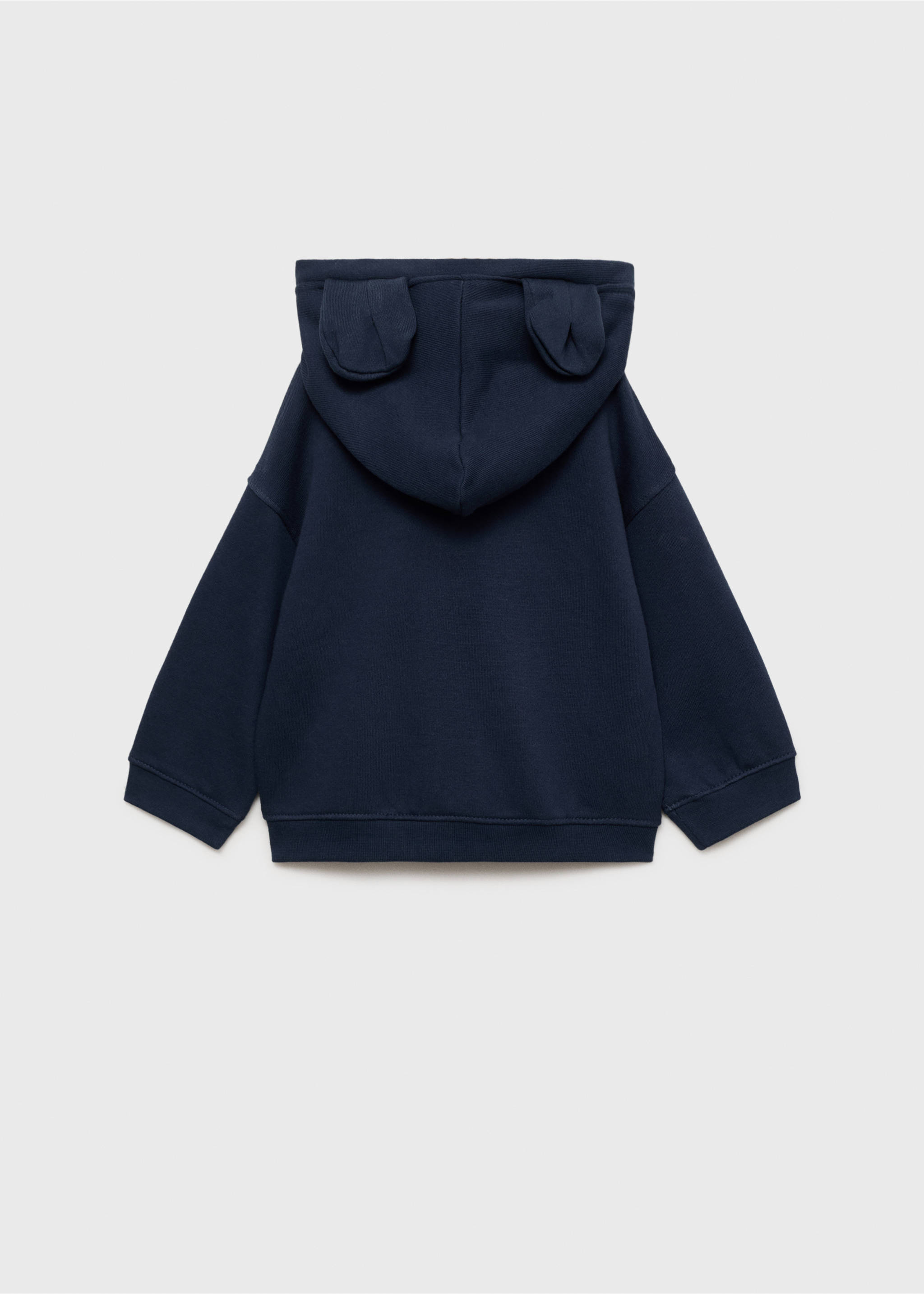 Mikina s kapucí a oušky - Zadní strana zboží, Námořnická modrá. Ref: 87021046-00.