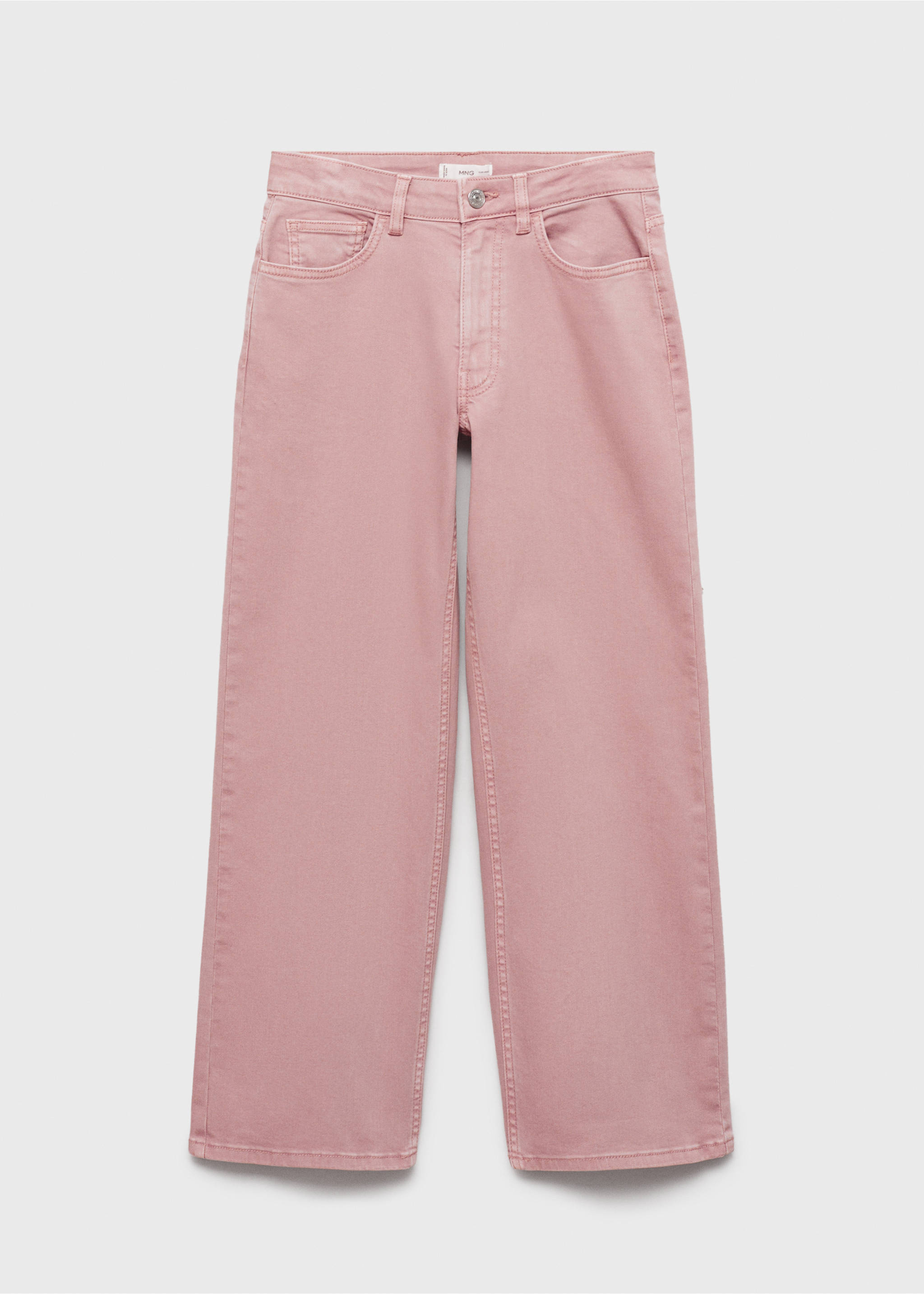 Jeans culotte mid-waist comfort - Article without model, Pastel Pink. Ref: 87021048-00.