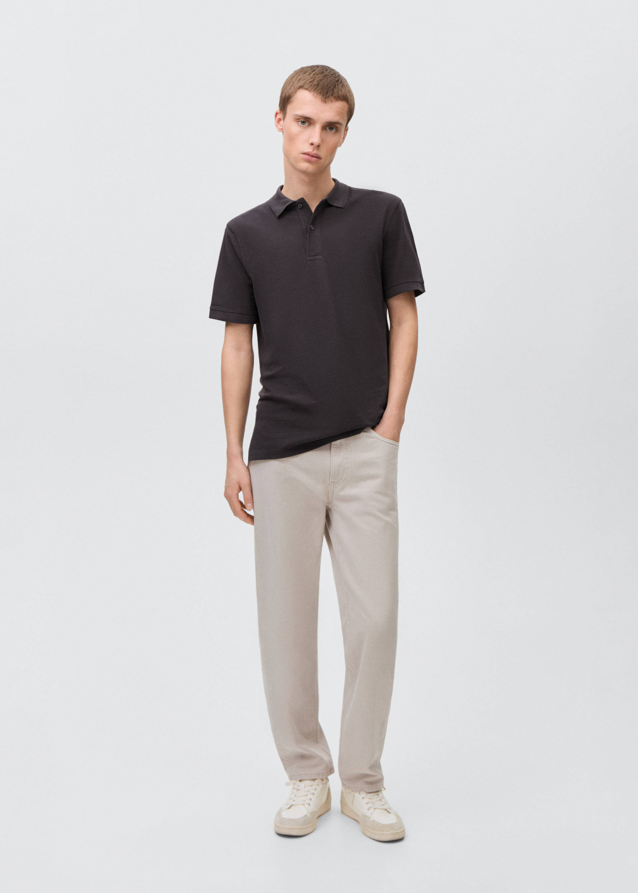 Cotton piqué polo shirt - General plane