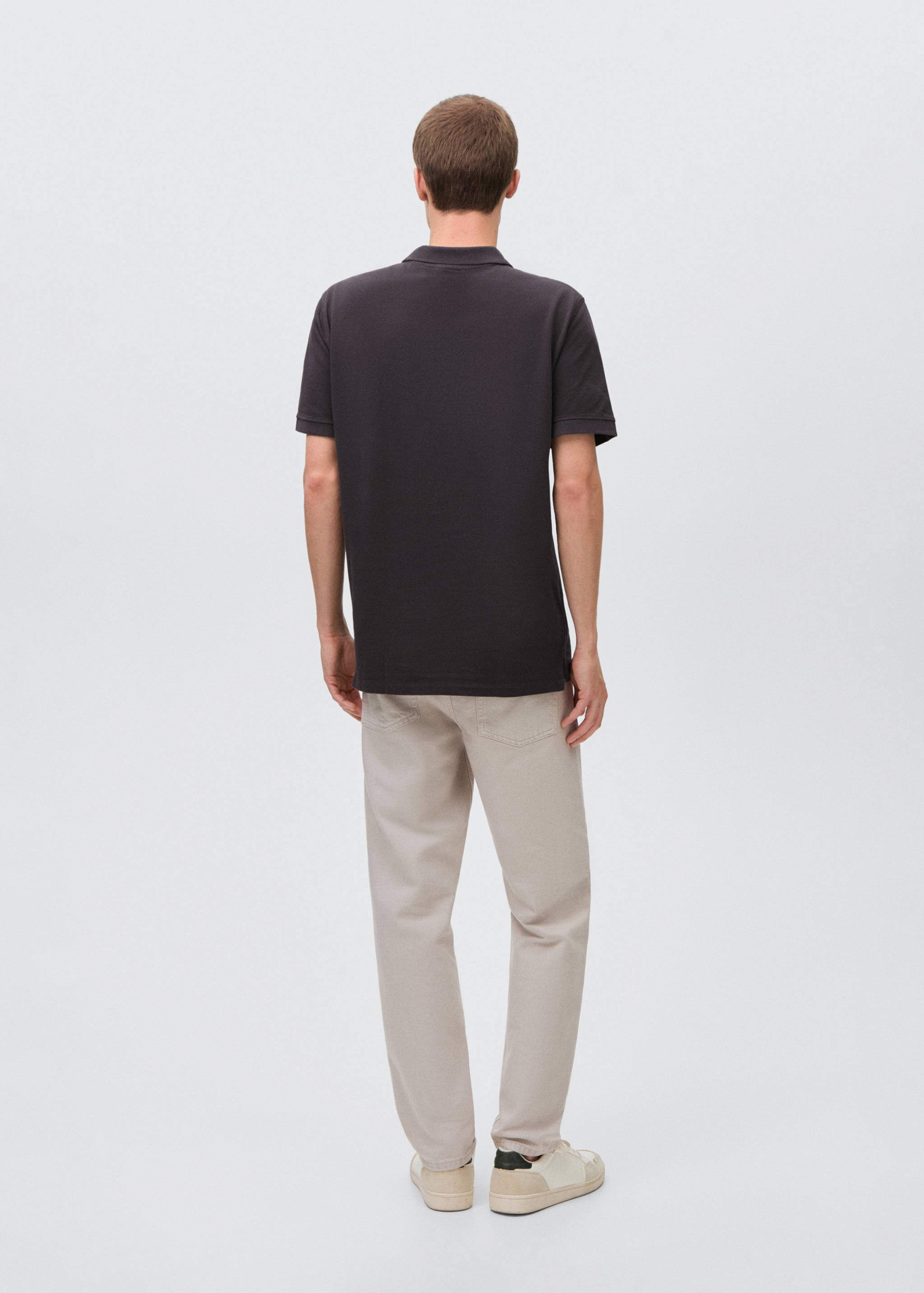 Cotton piqué polo shirt - Reverse of the article