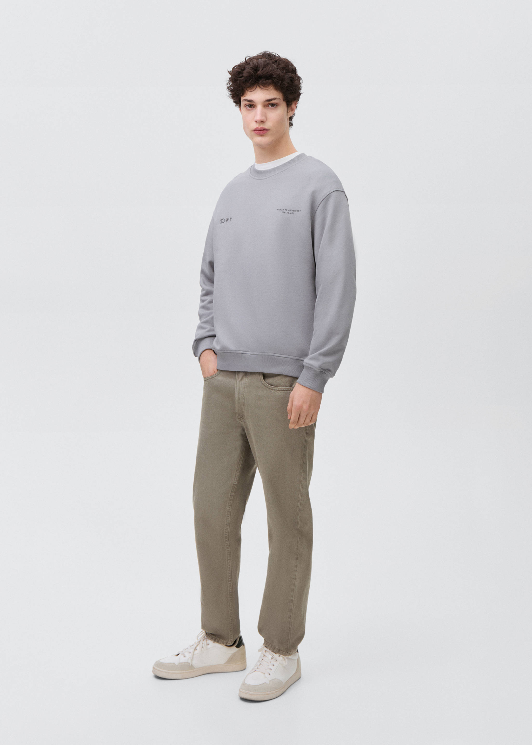 Baumwoll-Sweatshirt mit Aufschrift - Allgemeine Ansicht