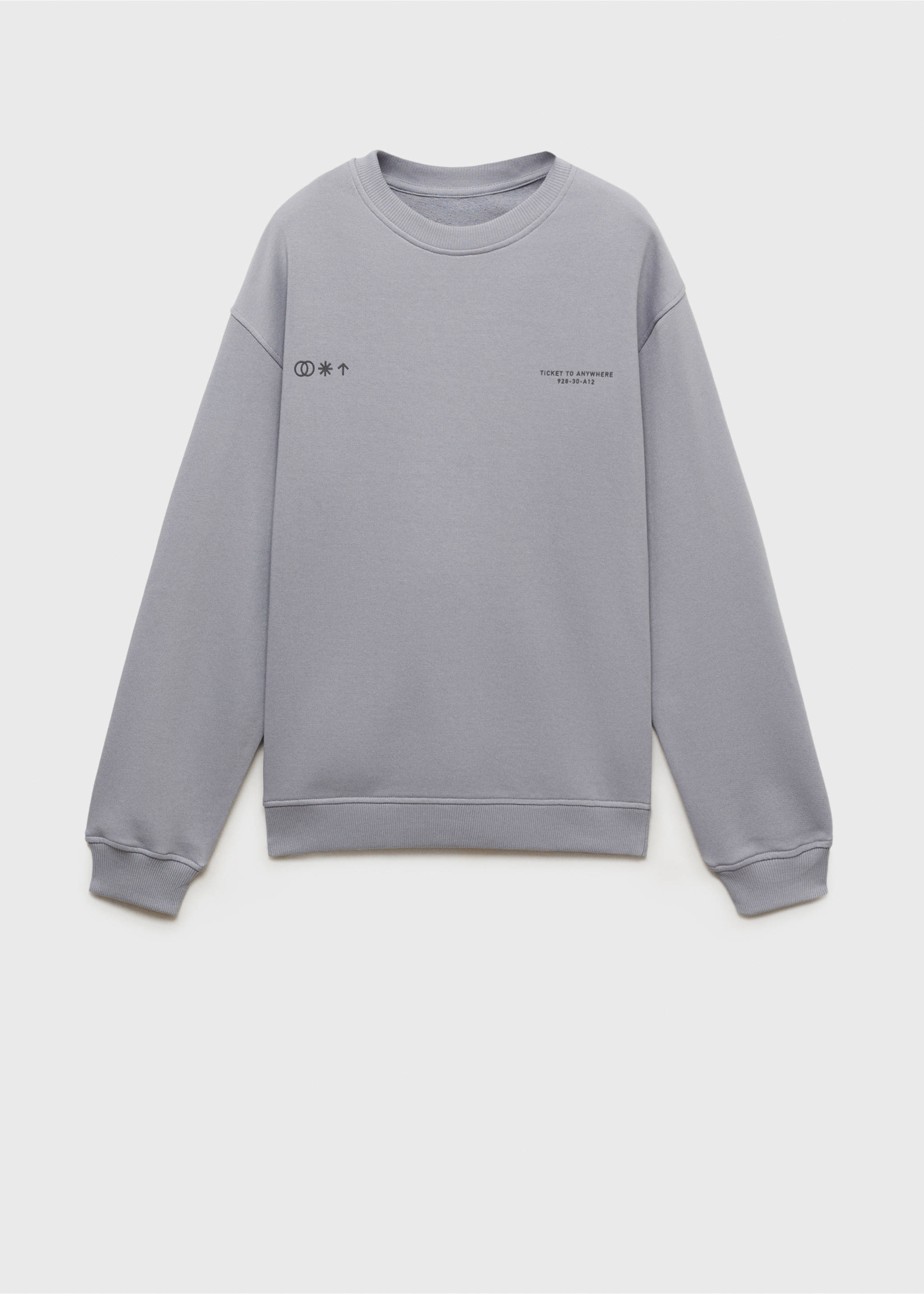 Baumwoll-Sweatshirt mit Aufschrift - Artikel ohne Model, Himmelblau. Ref: 87021061-00.