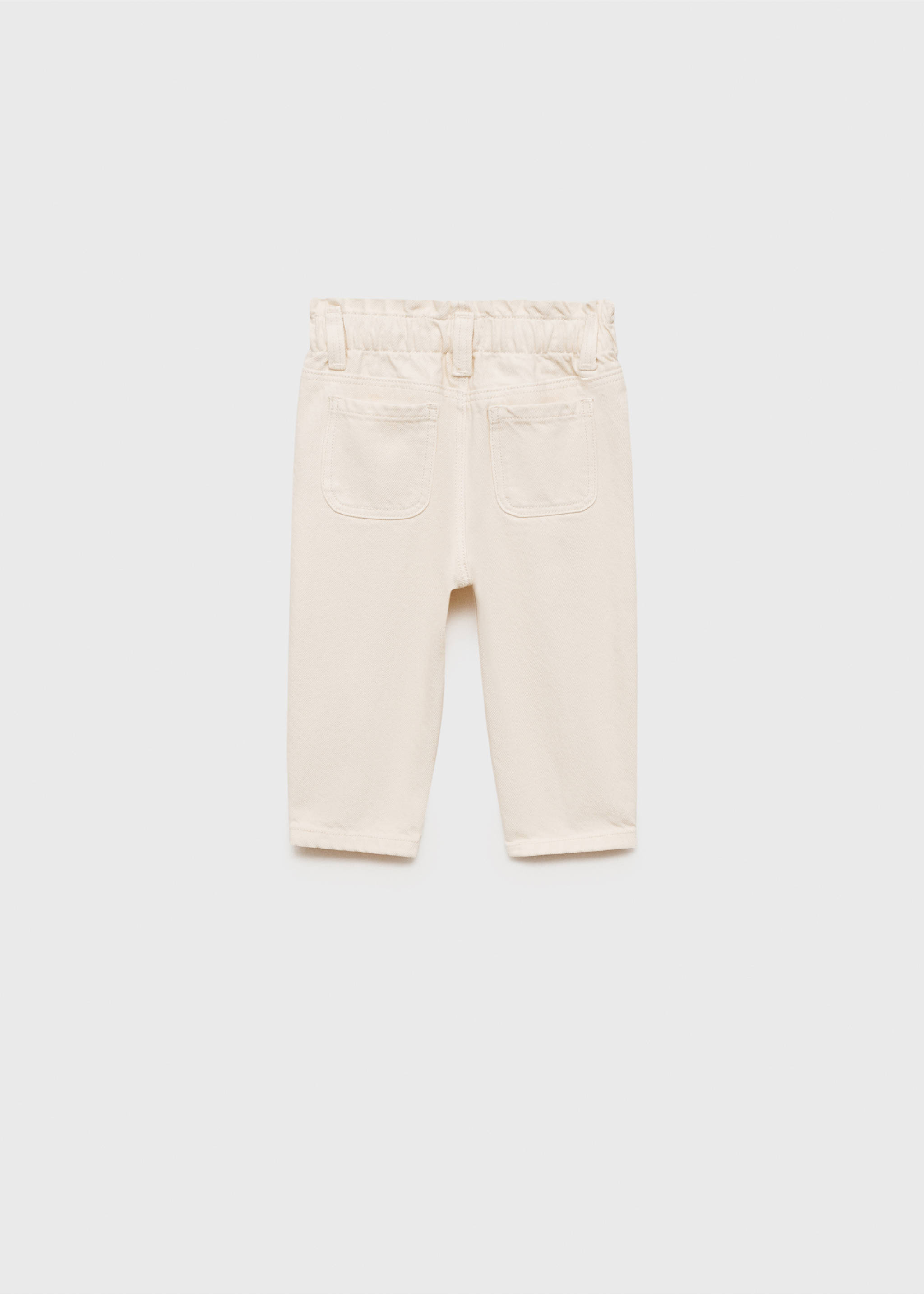 Jeans paperbag recht - Achterkant van het artikel, Ecru. Ref: 87021513-00.