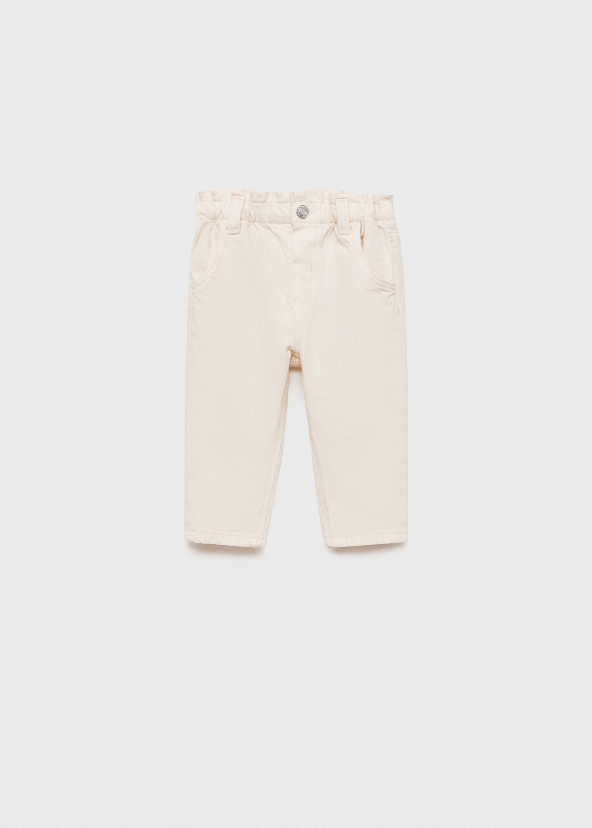 Straight paperbag jeans - Article without model, Ecru. Ref: 87021513-00.