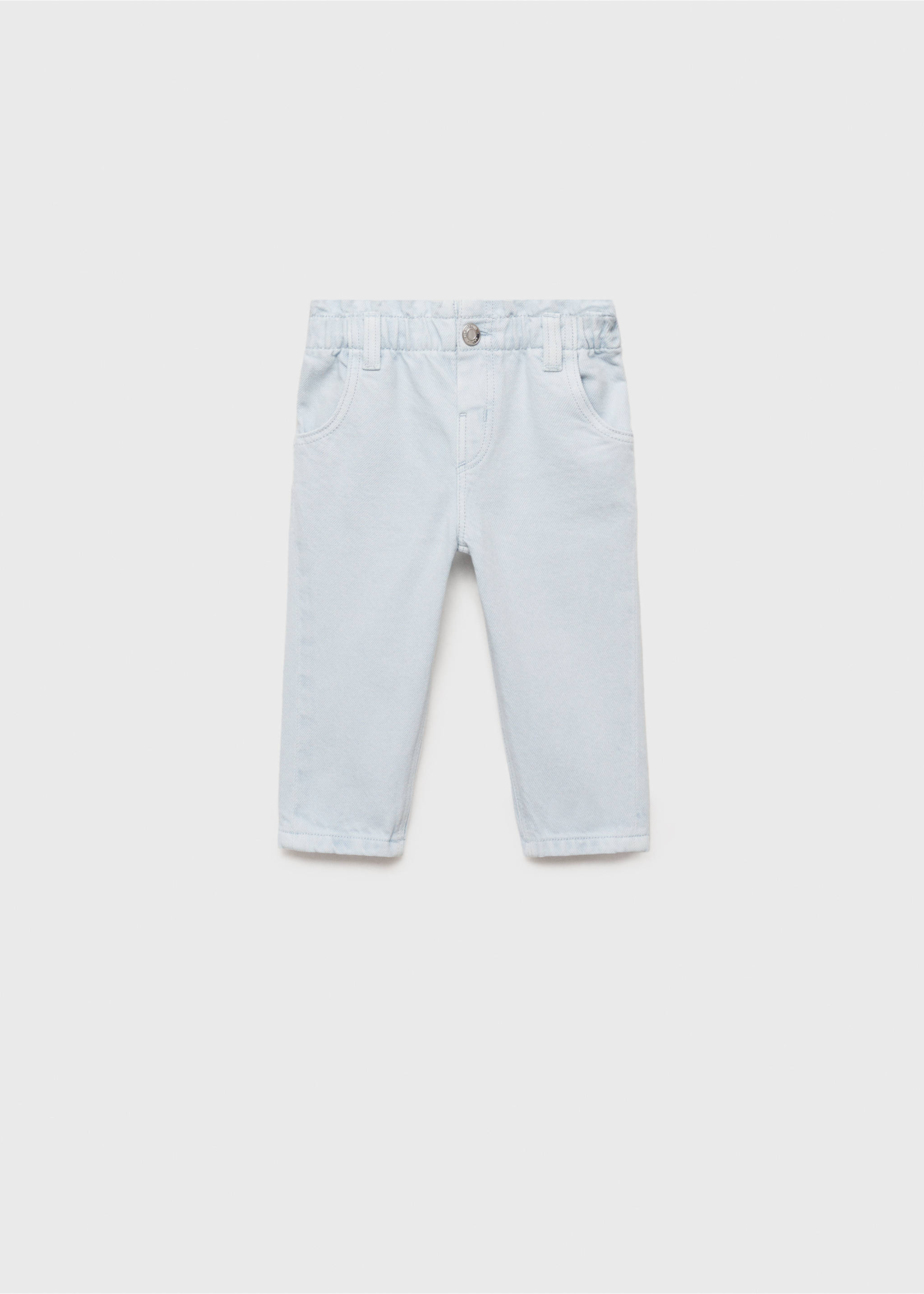 Straight paperbag jeans - Article without model, Sky Blue. Ref: 87021513-00.
