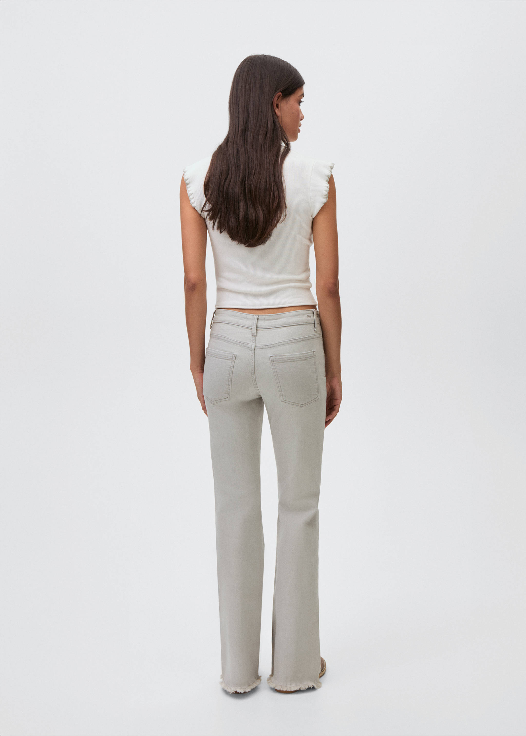 Τζιν low waist με ραφές - Πίσω όψη προϊόντος, Γκρι Ντένιμ. Ref: 87021514-00.