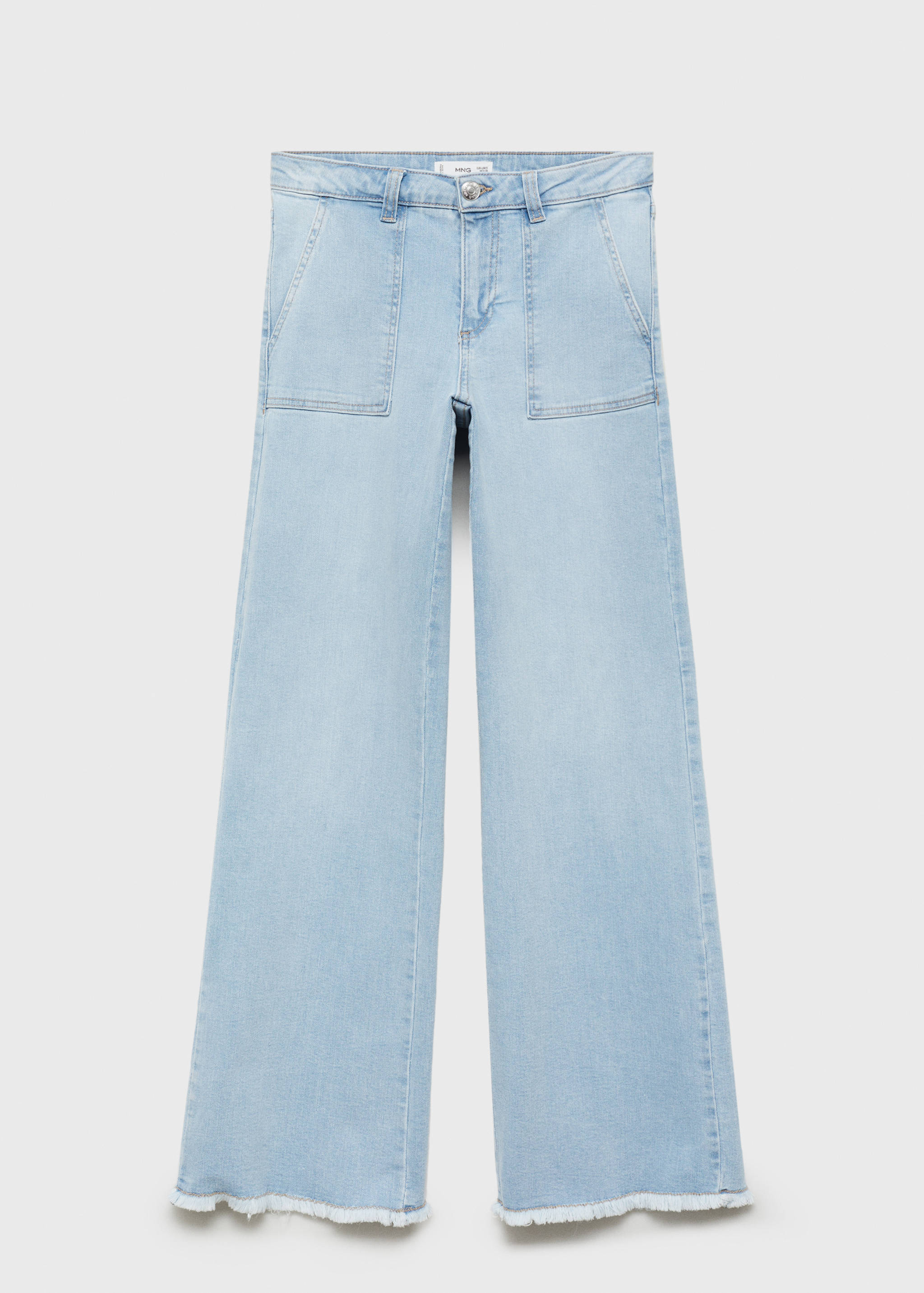 Wideleg-jeans fransad fåll - Artikel utan modell