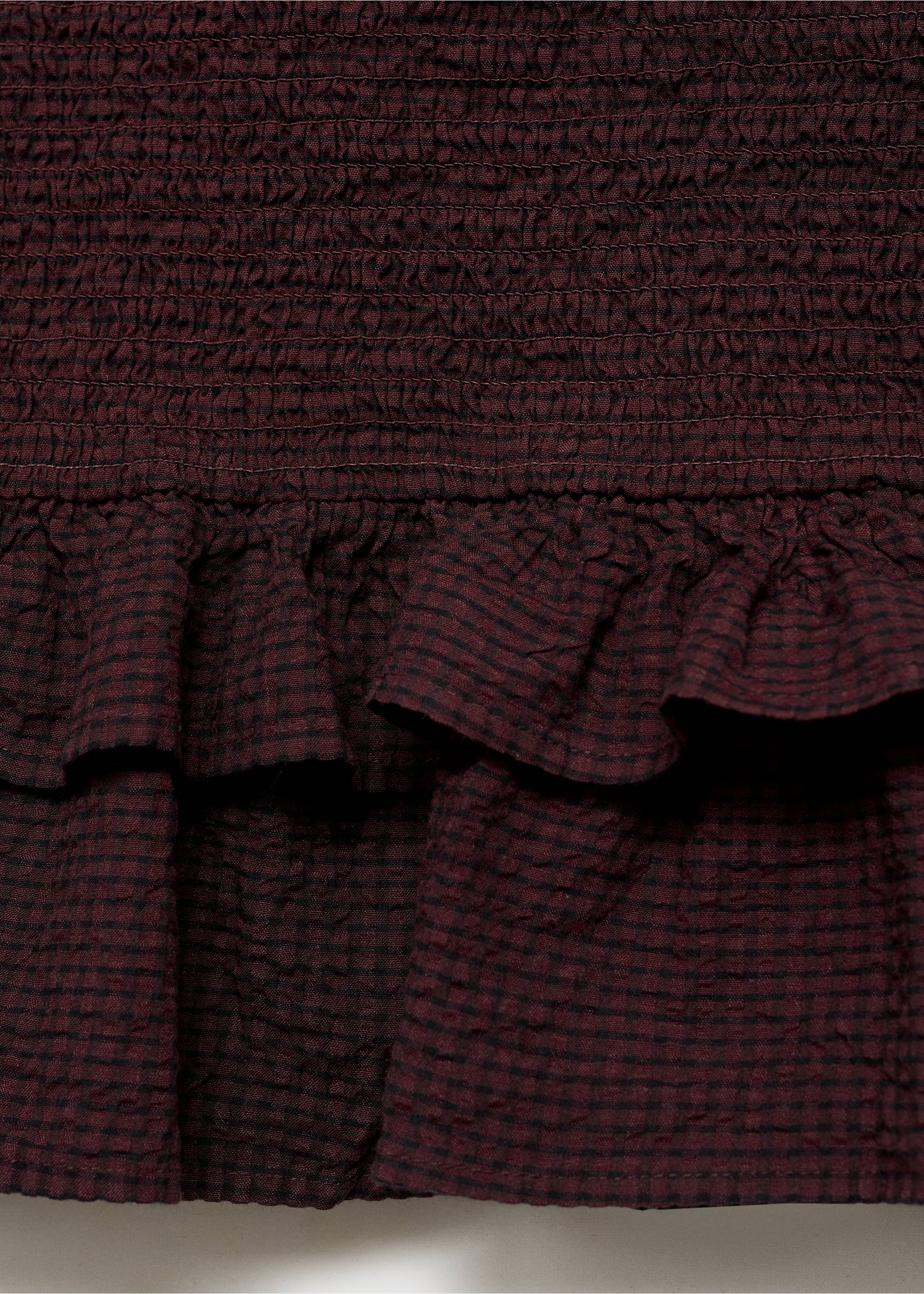 Blouse froncée volants - Détail de l'article 8, Grenat. Ref: 87021517-00.