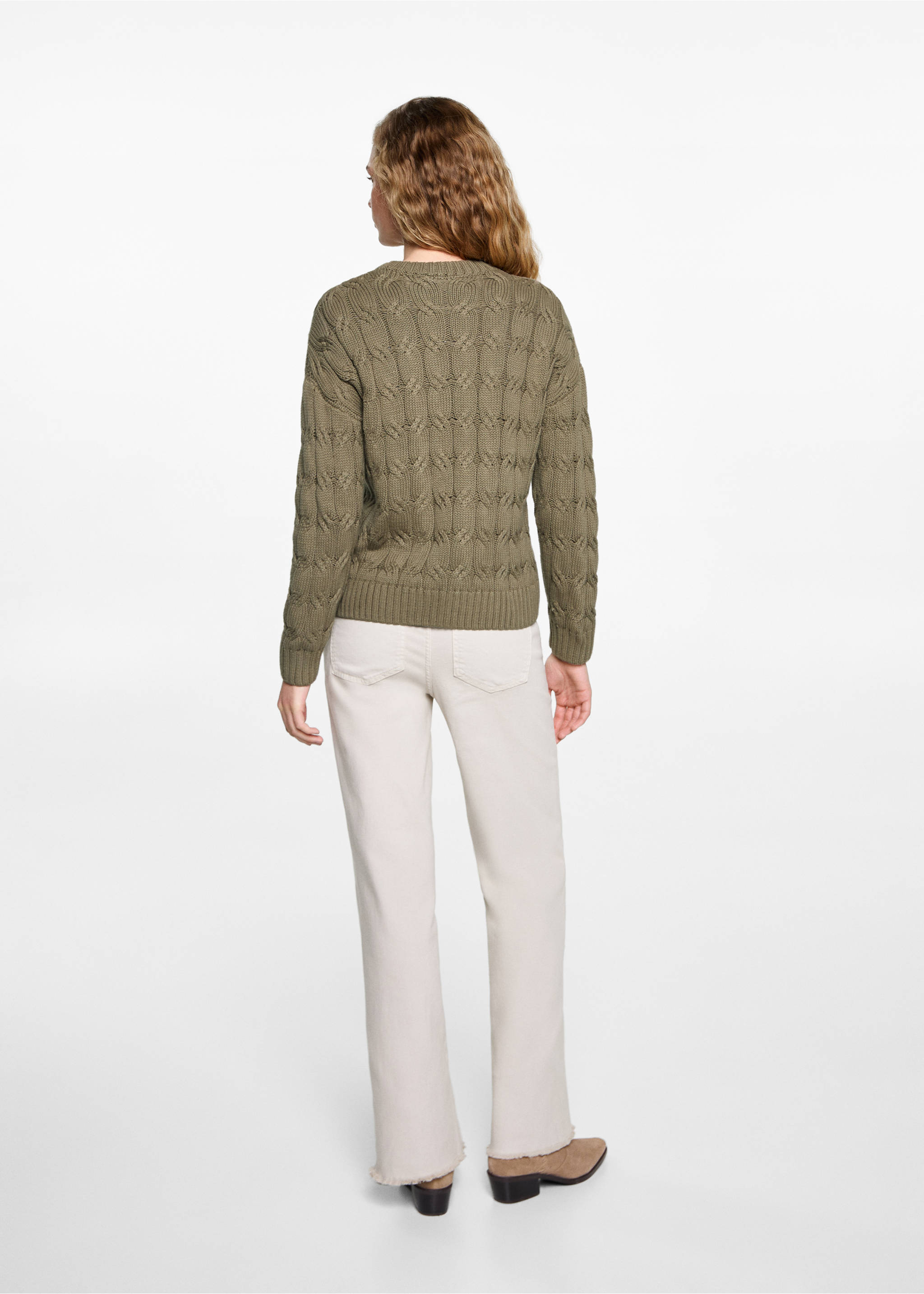 Pull-over maille torsadée - Verso de l’article, Vert. Ref: 87021518-00.