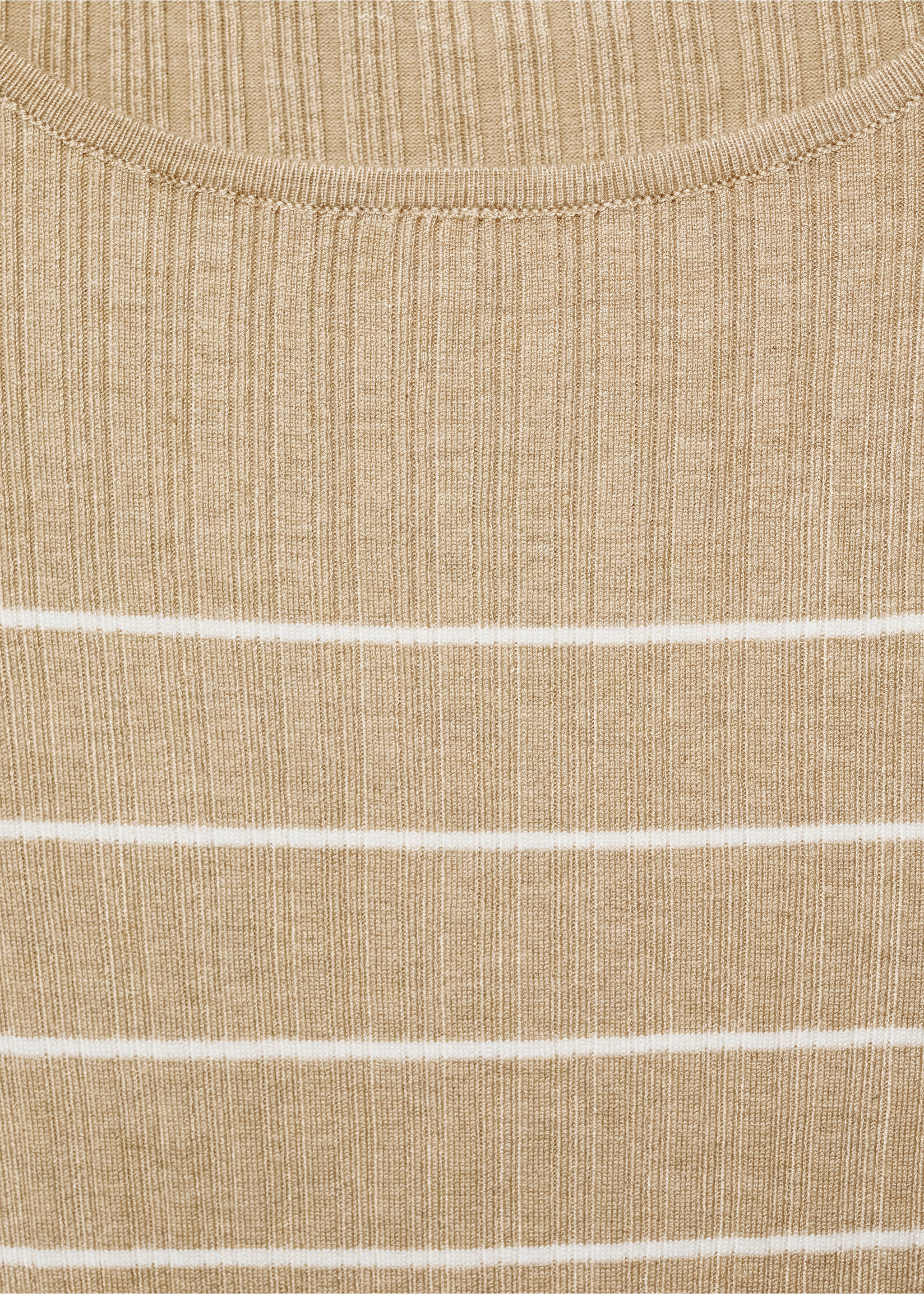 Gestreifter Rippenpullover - Detail des Artikels 8, Sandfarben. Ref: 87021519-00.