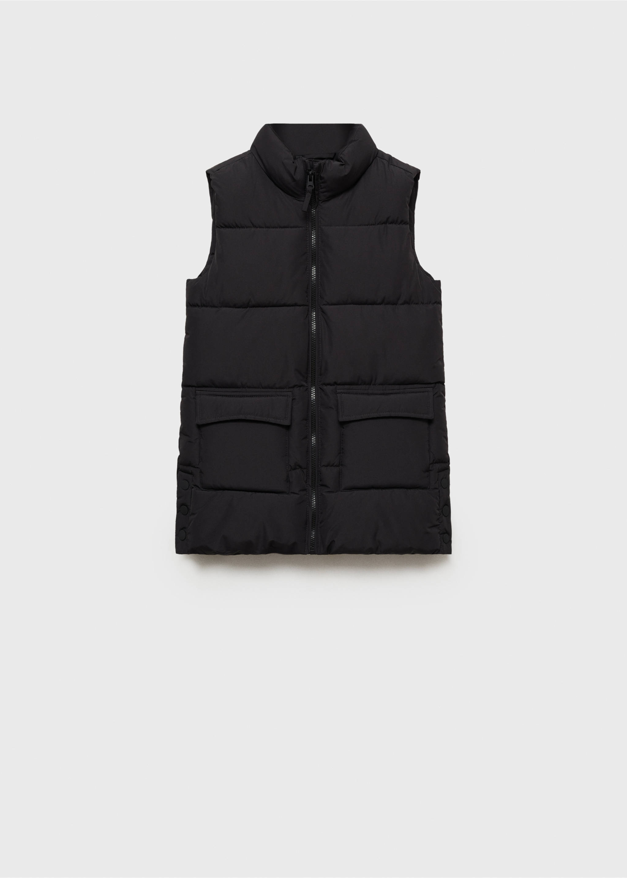 Long puffer vest - Article without model, Black. Ref: 87022025-00.