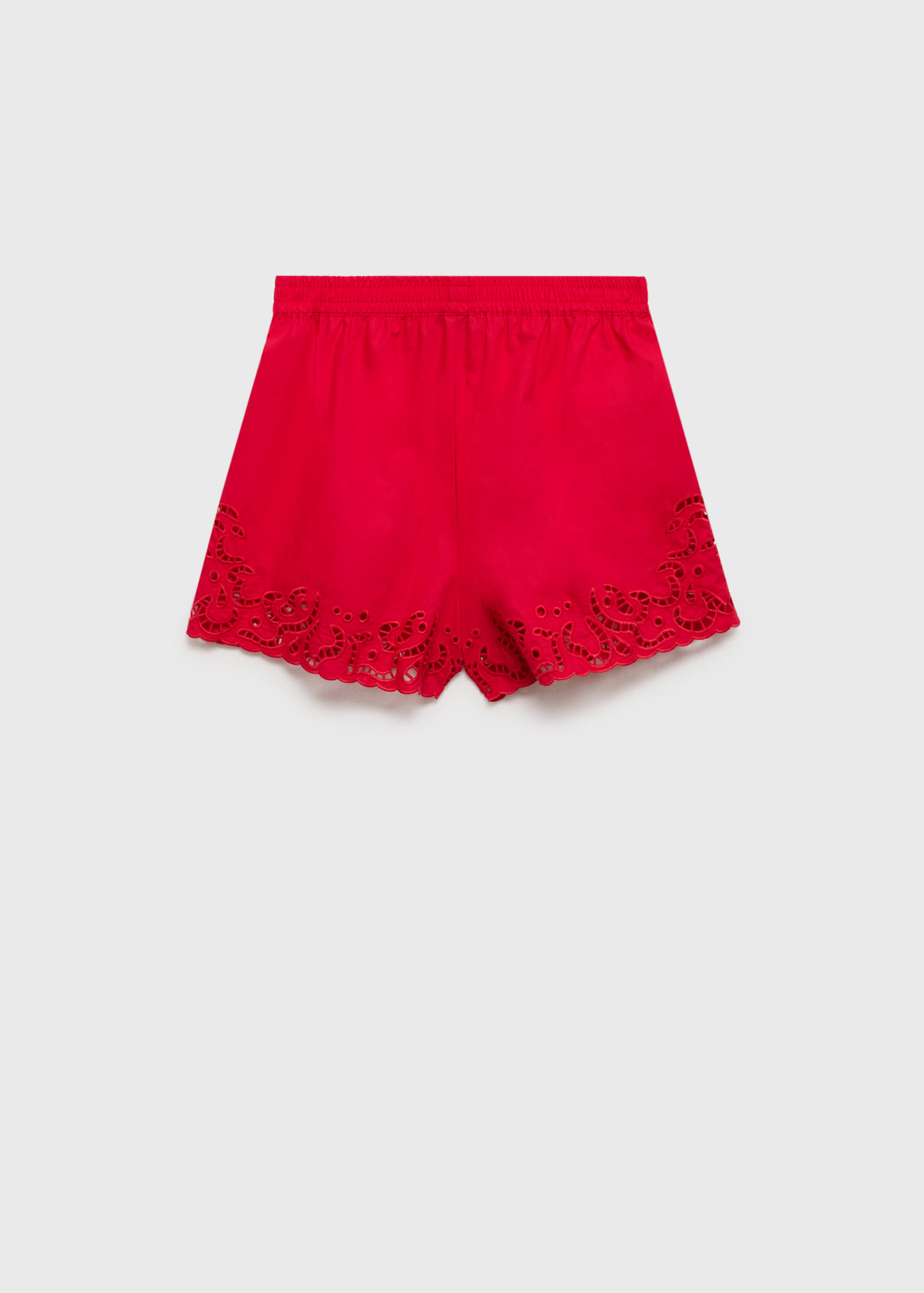 Cotton shorts with openwork details - Article without model