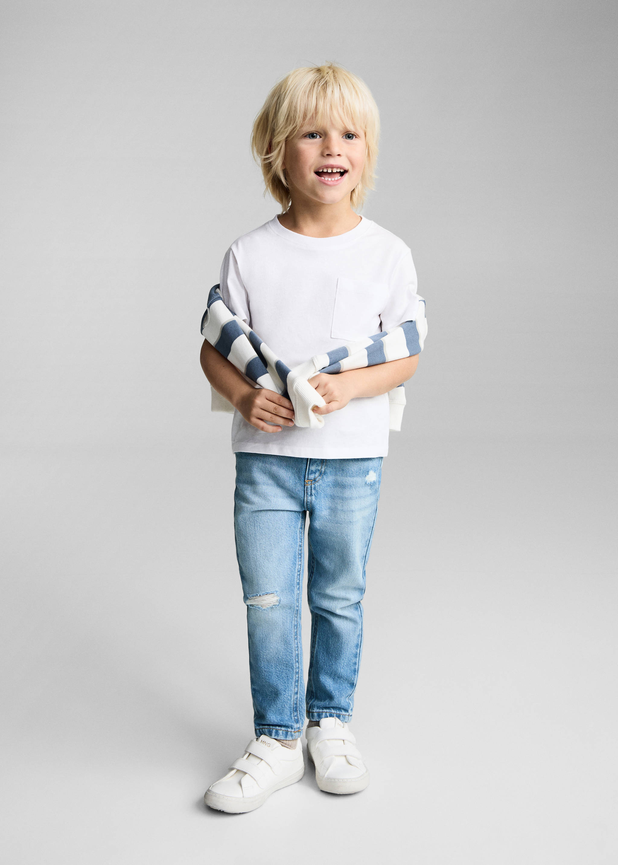 Ripped details skinny-fit jeans - General plane