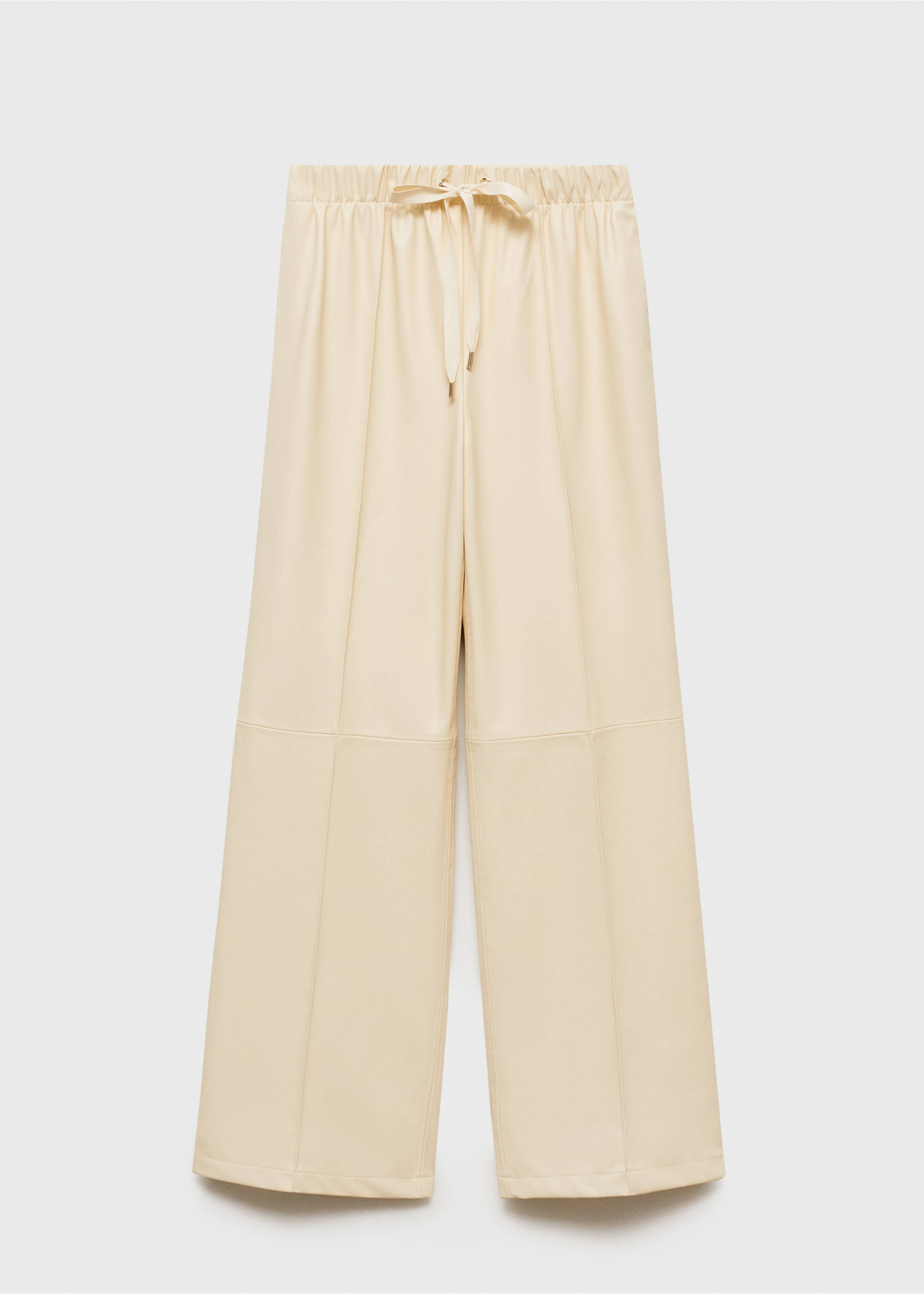 Wideleg broek van imitatieleer - Artikel zonder model, Ecru. Ref: 87022539-00.