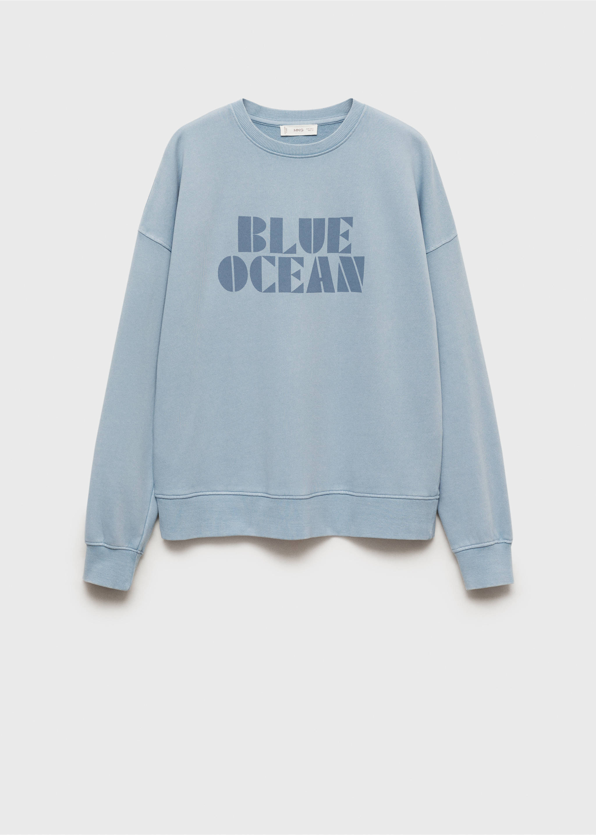 Sweat-shirt coton imprimé - Article sans modèle, Bleu ciel. Ref: 87022540-00.