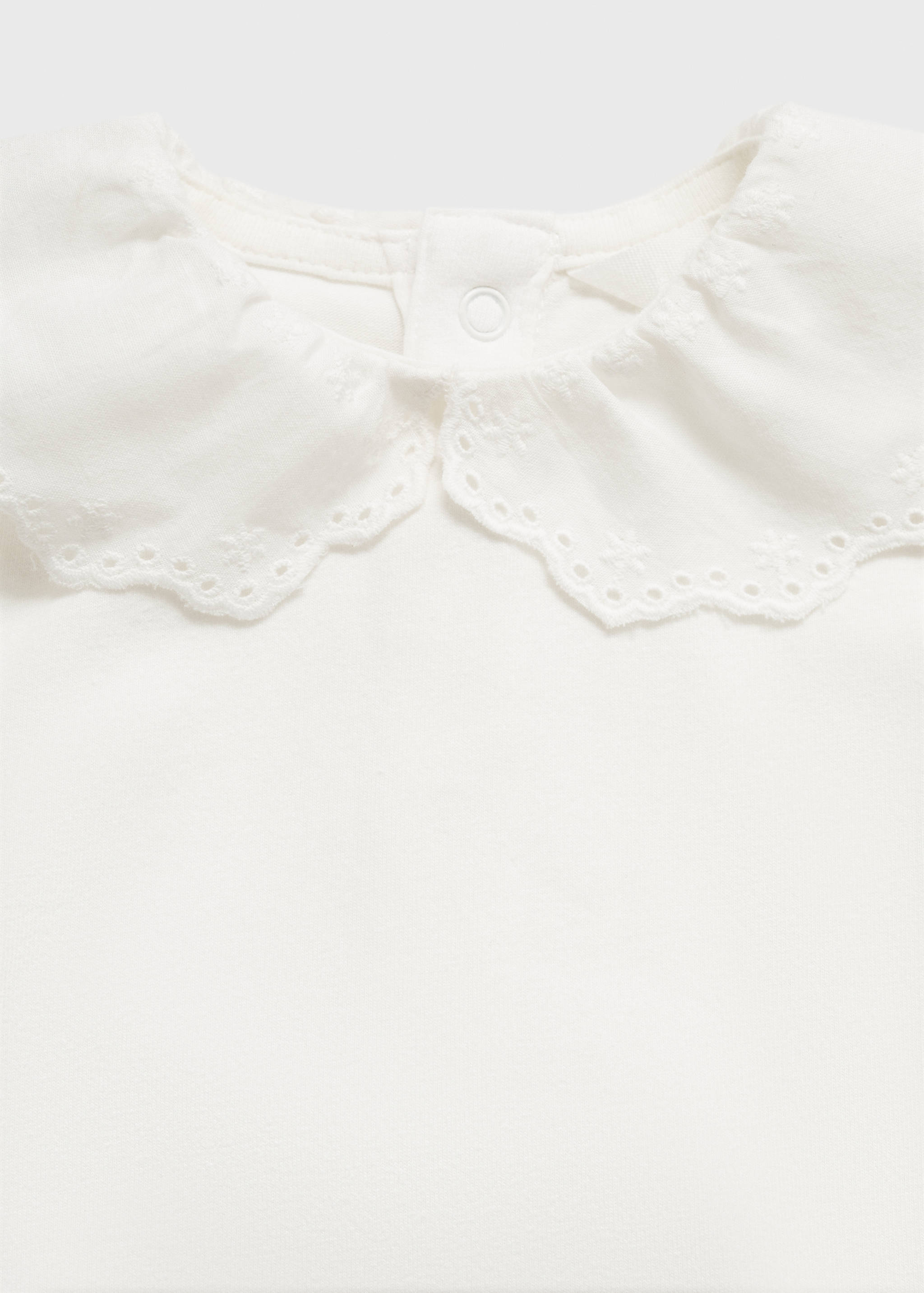 Embroidered babydoll-neck body - Details of the article 0