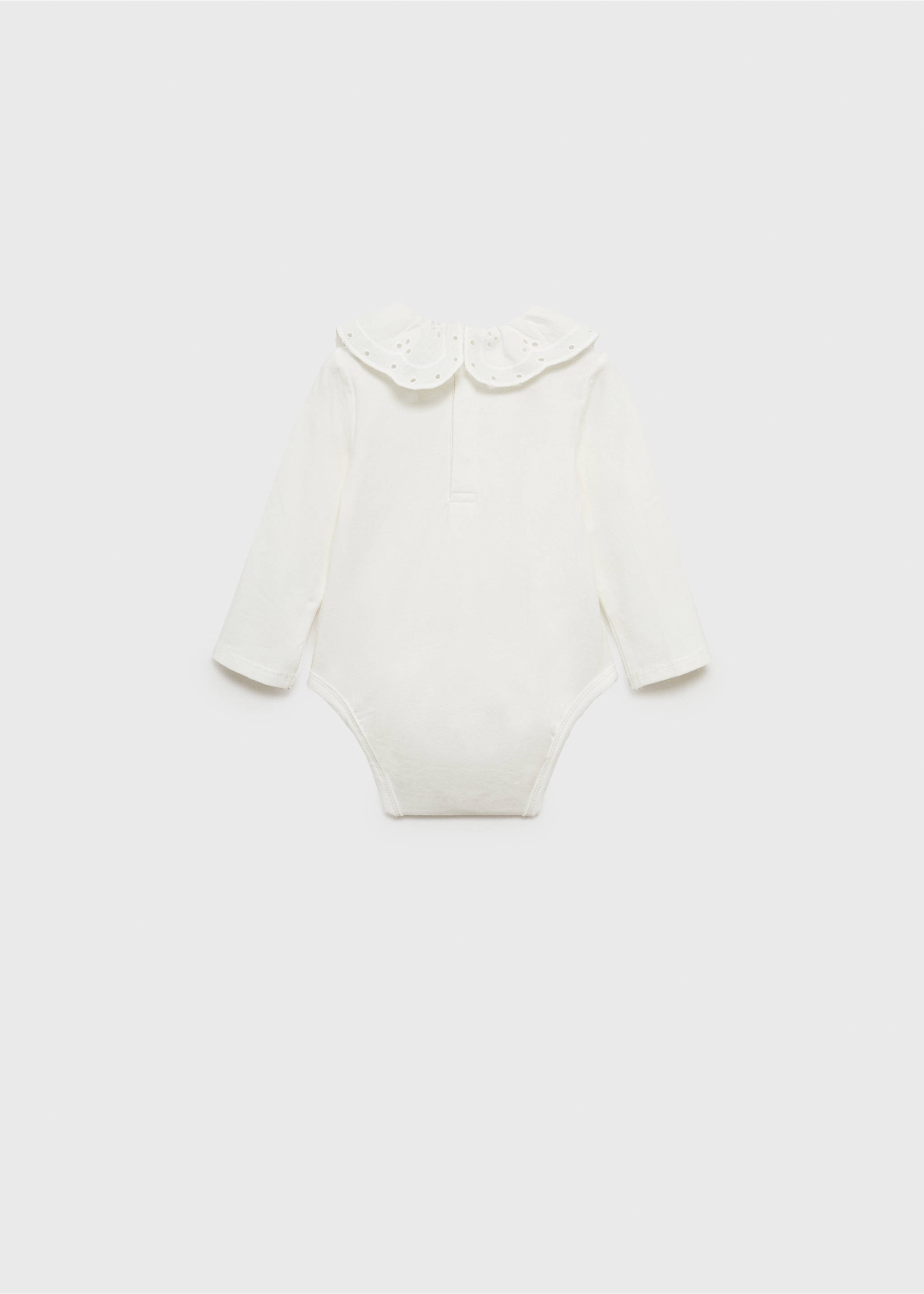 Bodi coll babydoll brodat - Revers de l'article, Blanc trencat. Ref: 87022546-00.