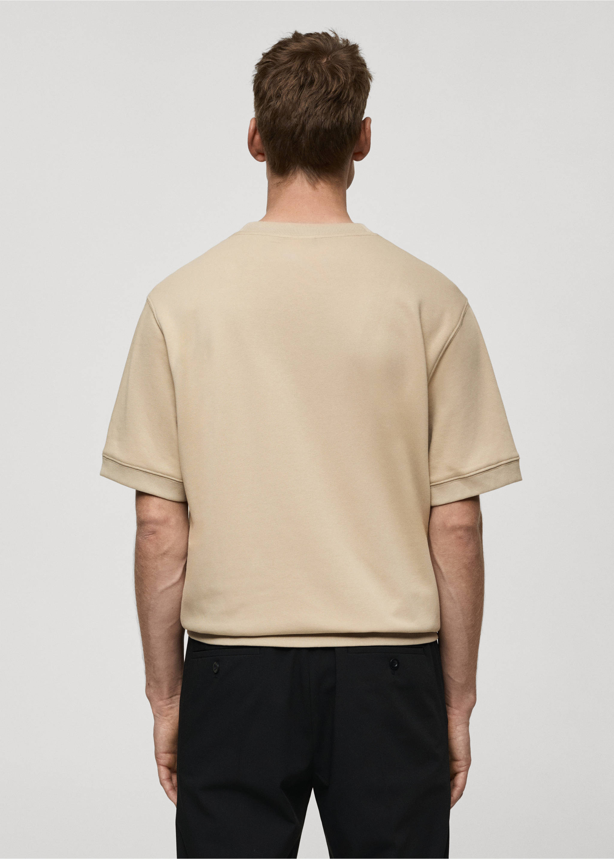 Regular-Fit Baumwoll-T-Shirt - Rückseite des Artikels, Beige. Ref: 87022891-00.