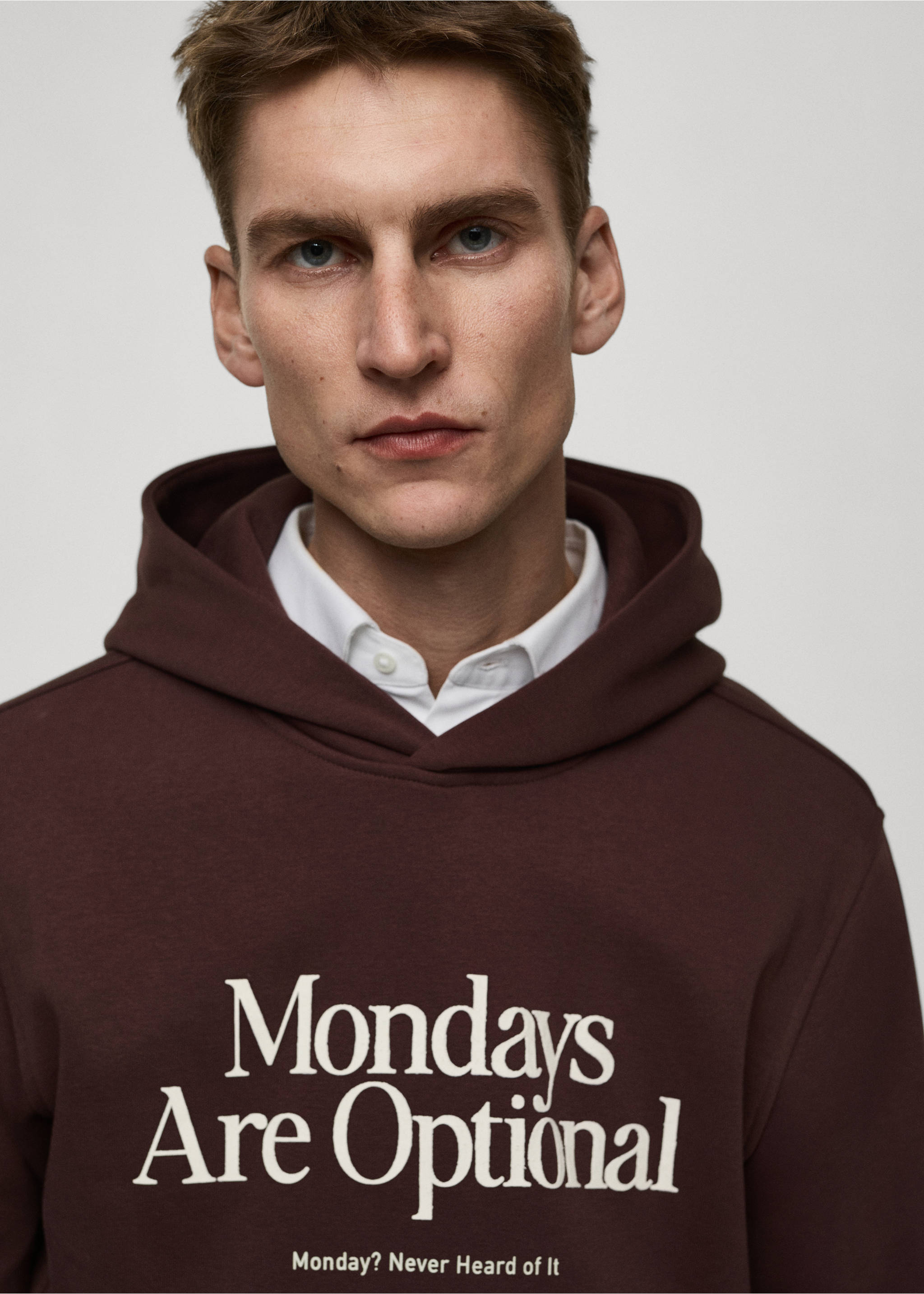 Printed cotton sweatshirt - Details of the article 1, Burgundy. Ref: 87022894-00.