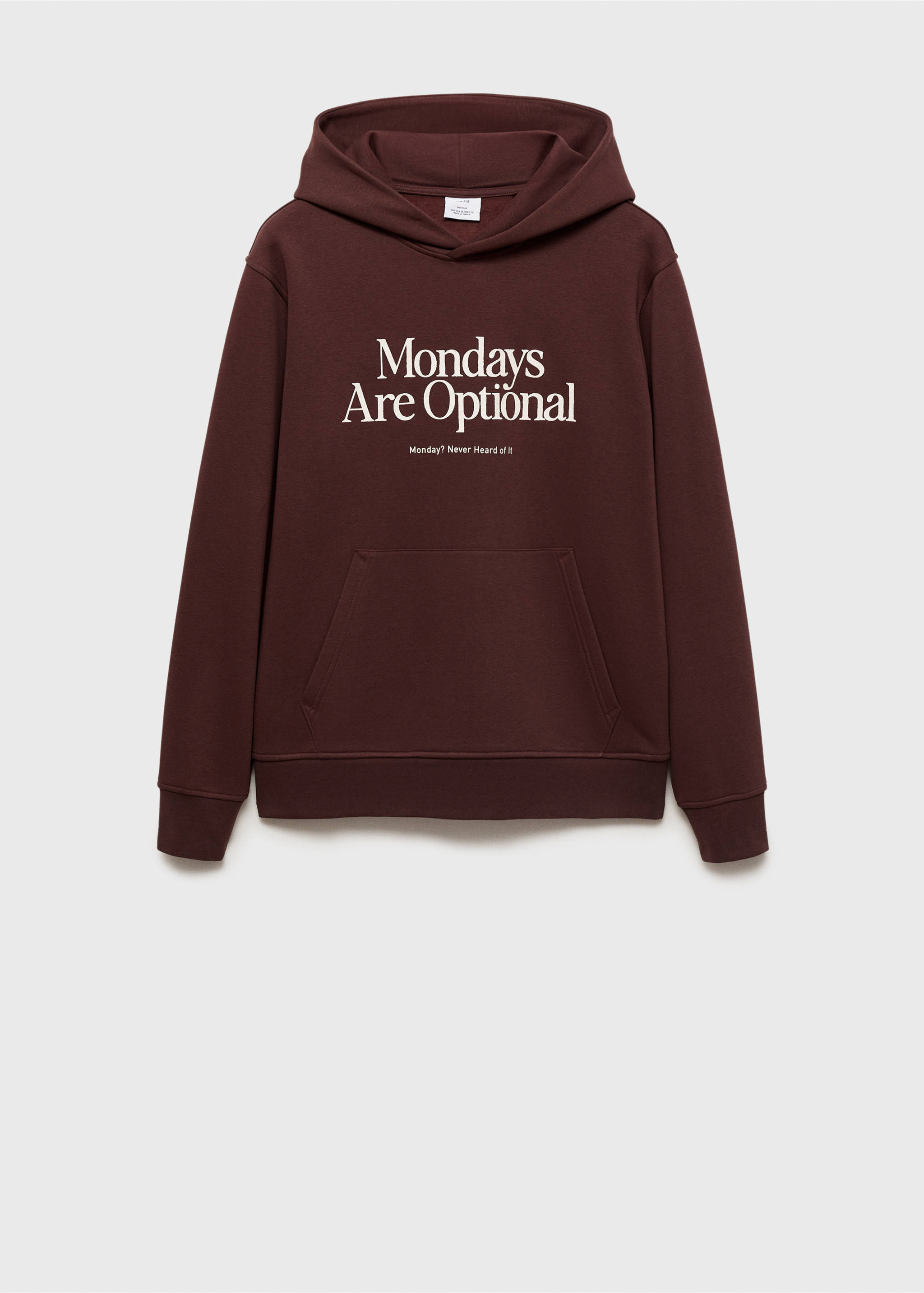 Printed cotton sweatshirt - Article without model, Burgundy. Ref: 87022894-00.
