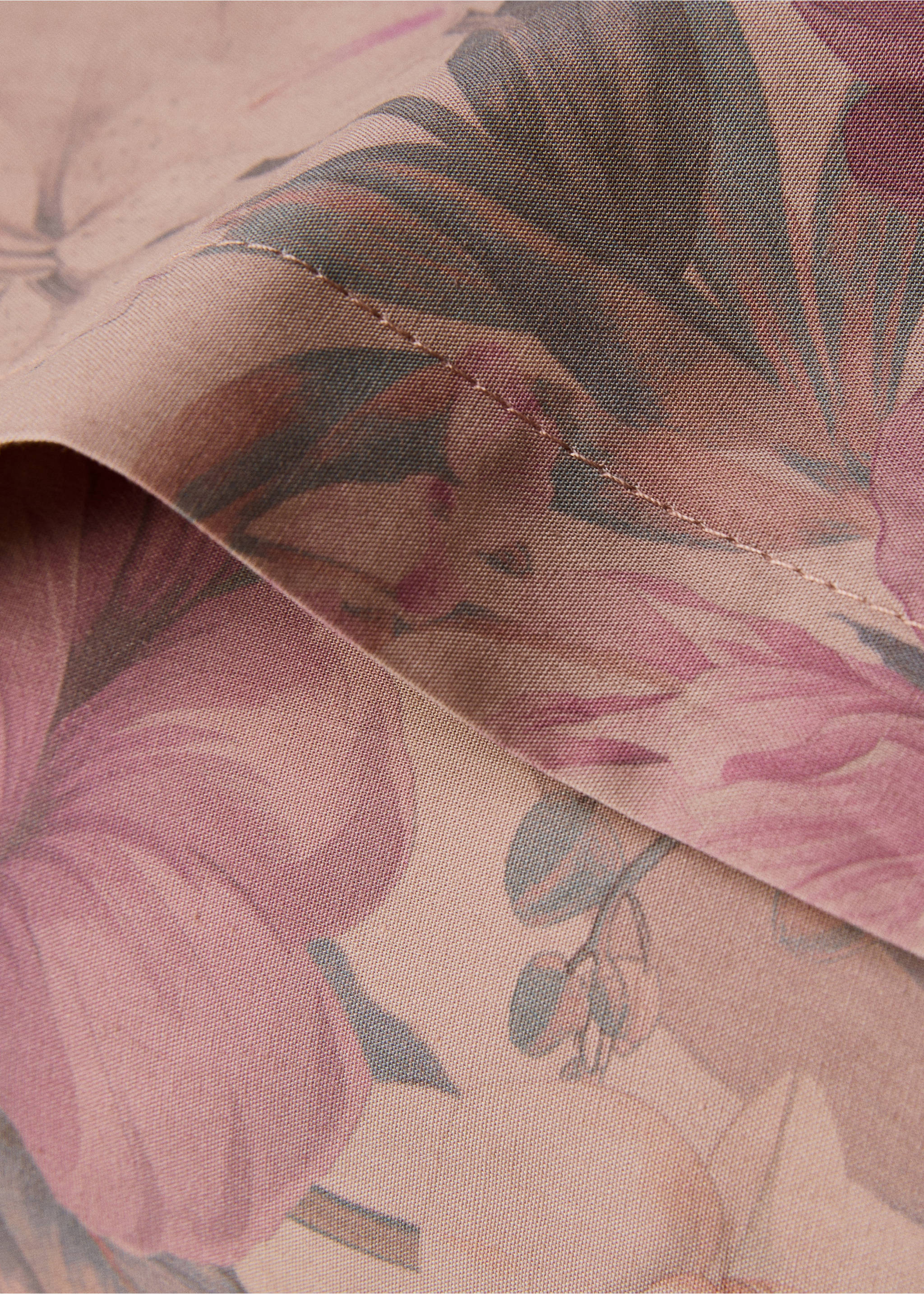 Dos fundas almohada algodón percal estampado flor multicolor 50x75 cm - Detalle del artículo 3, Rosa. Ref: 87022923-00.