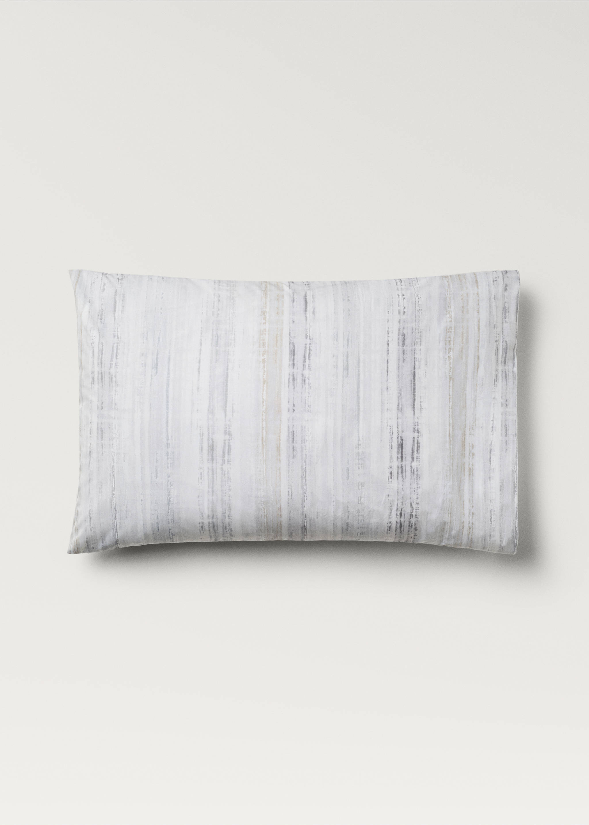 Two cotton percale blurred-print pillowcases 50x75 cm - Article without model, Grey. Ref: 87022925-00.