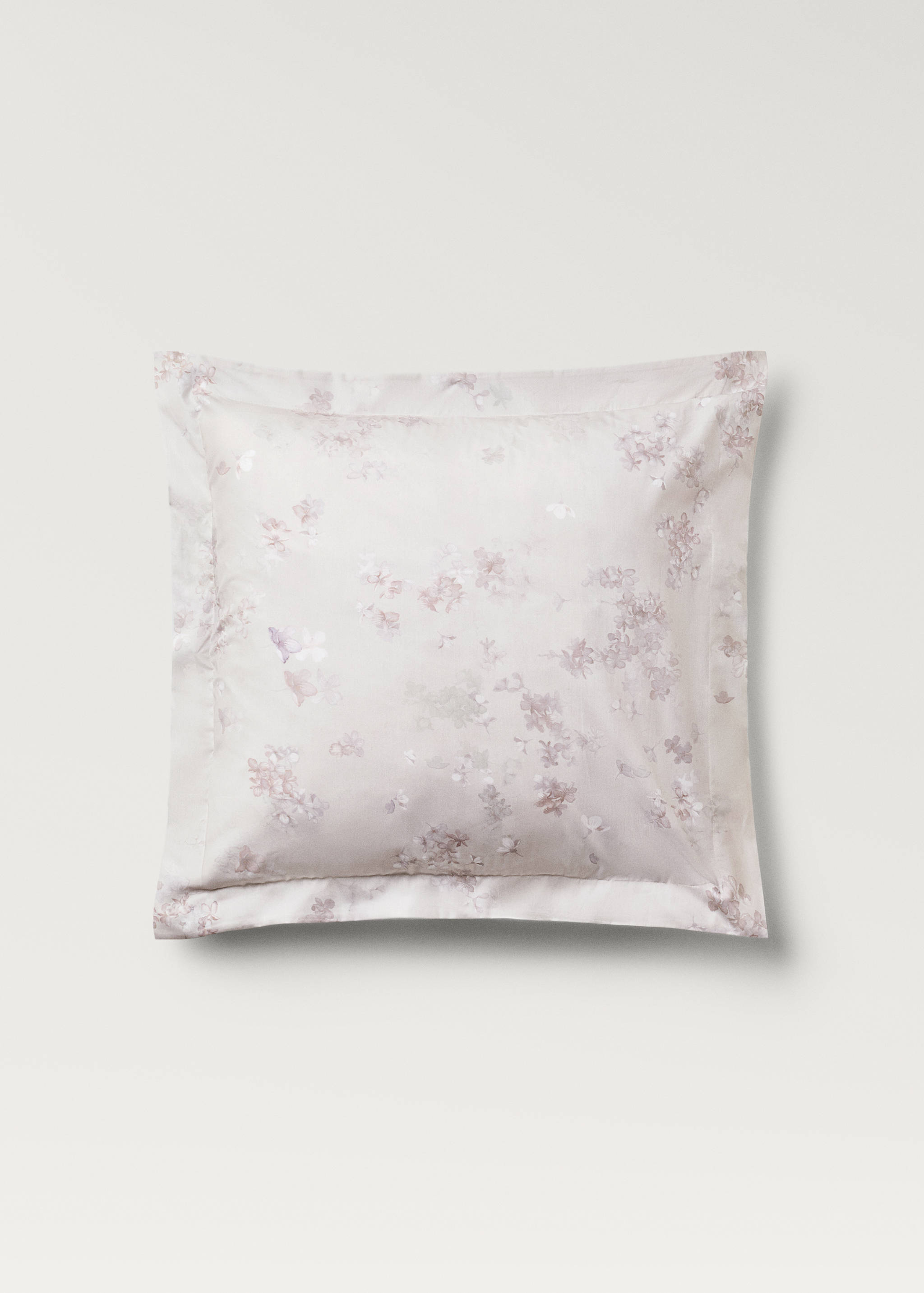 Two cotton percale romantic floral-print pillowcases 60x60 cm - Article without model