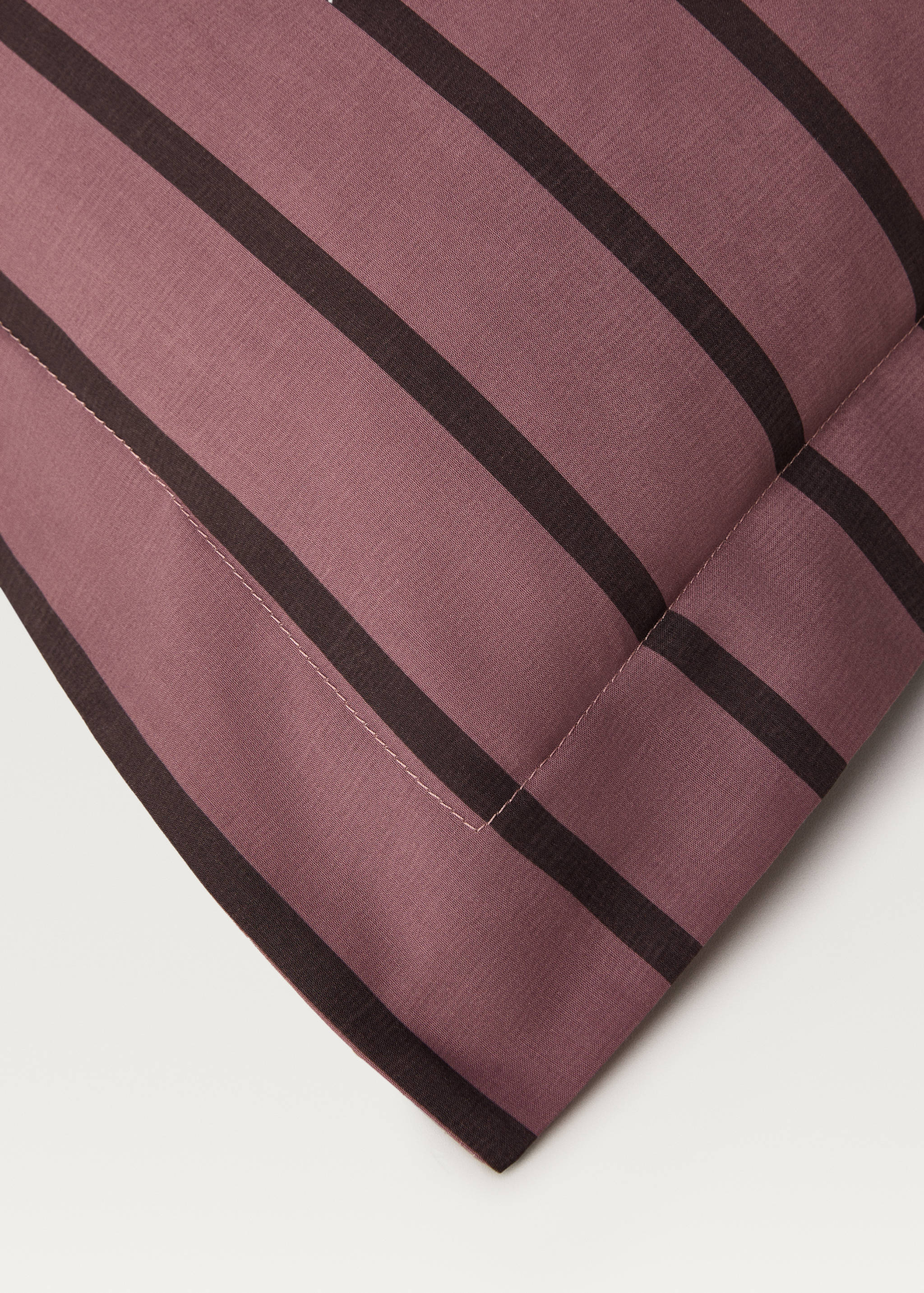 Deux taies d'oreiller en percale de coton rayures multiples 60x60 cm - Détail de l'article 3