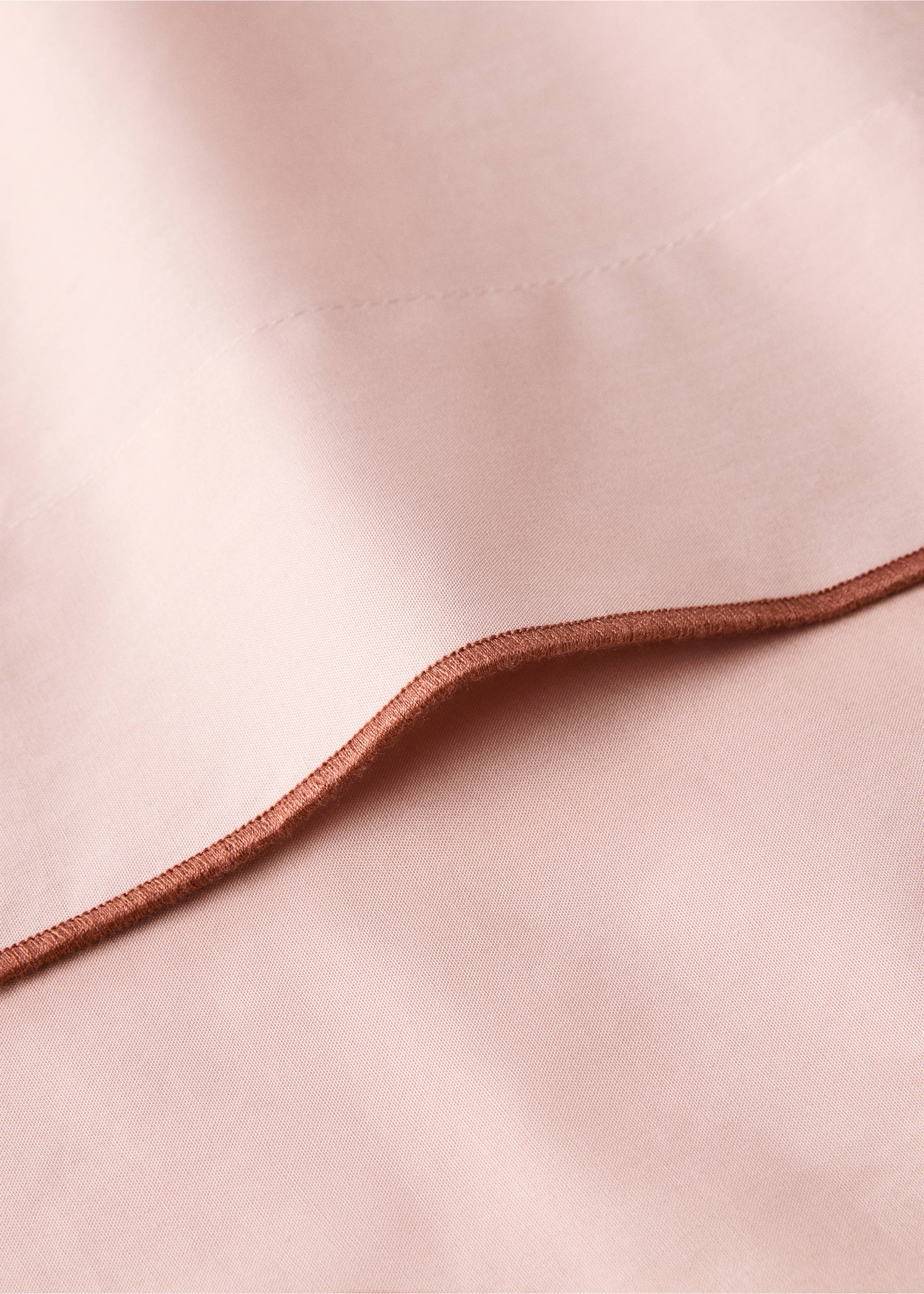 Oberlaken aus Baumwoll-Perkal mit Overlock-Saum für 150/160 cm Bett - Detail des Artikels 2, Rosa. Ref: 87022954-00.