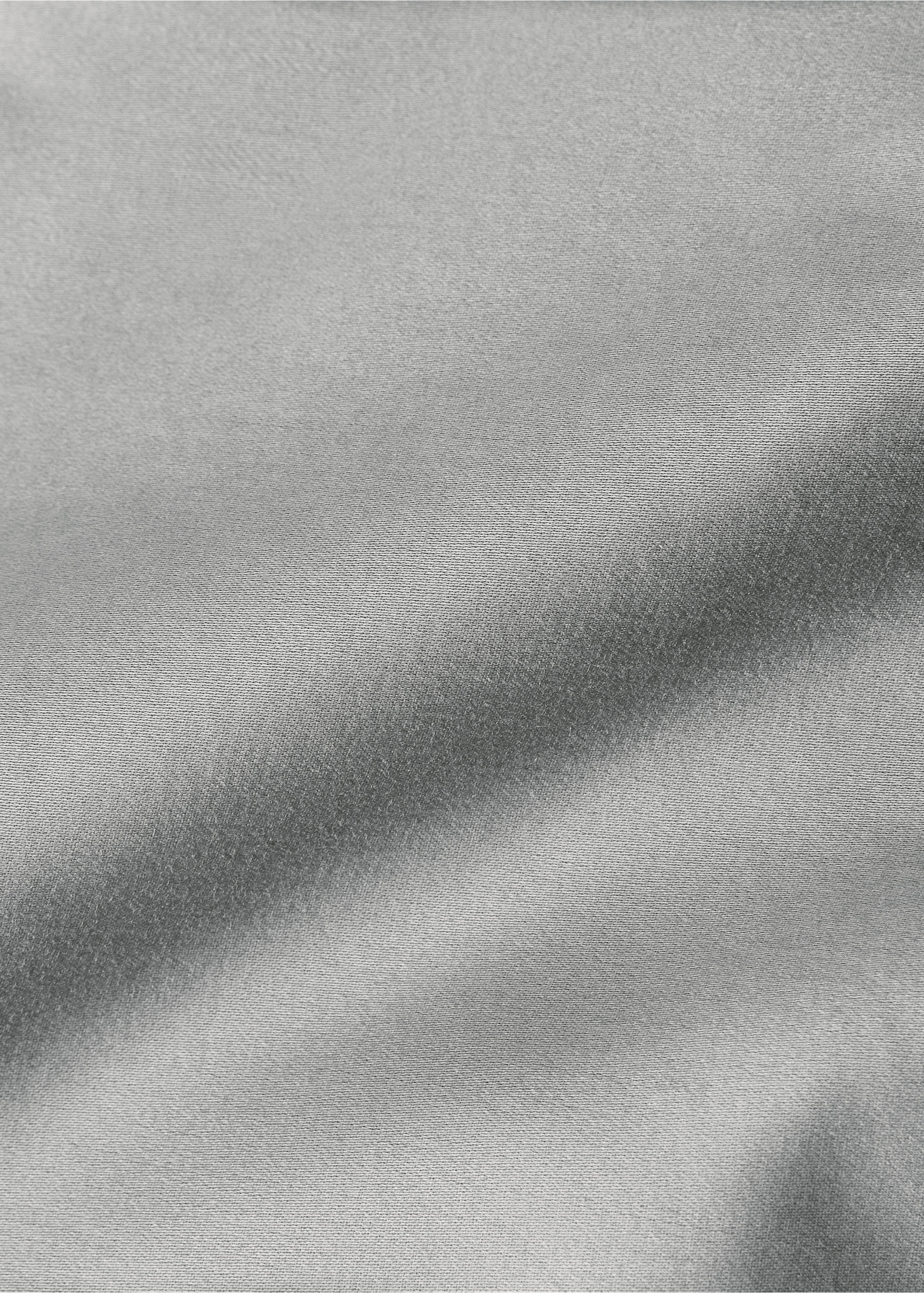 600 threads washed cotton flat sheet Single bed - Details of the article 2, Light/Pastel Grey. Ref: 87022956-00.