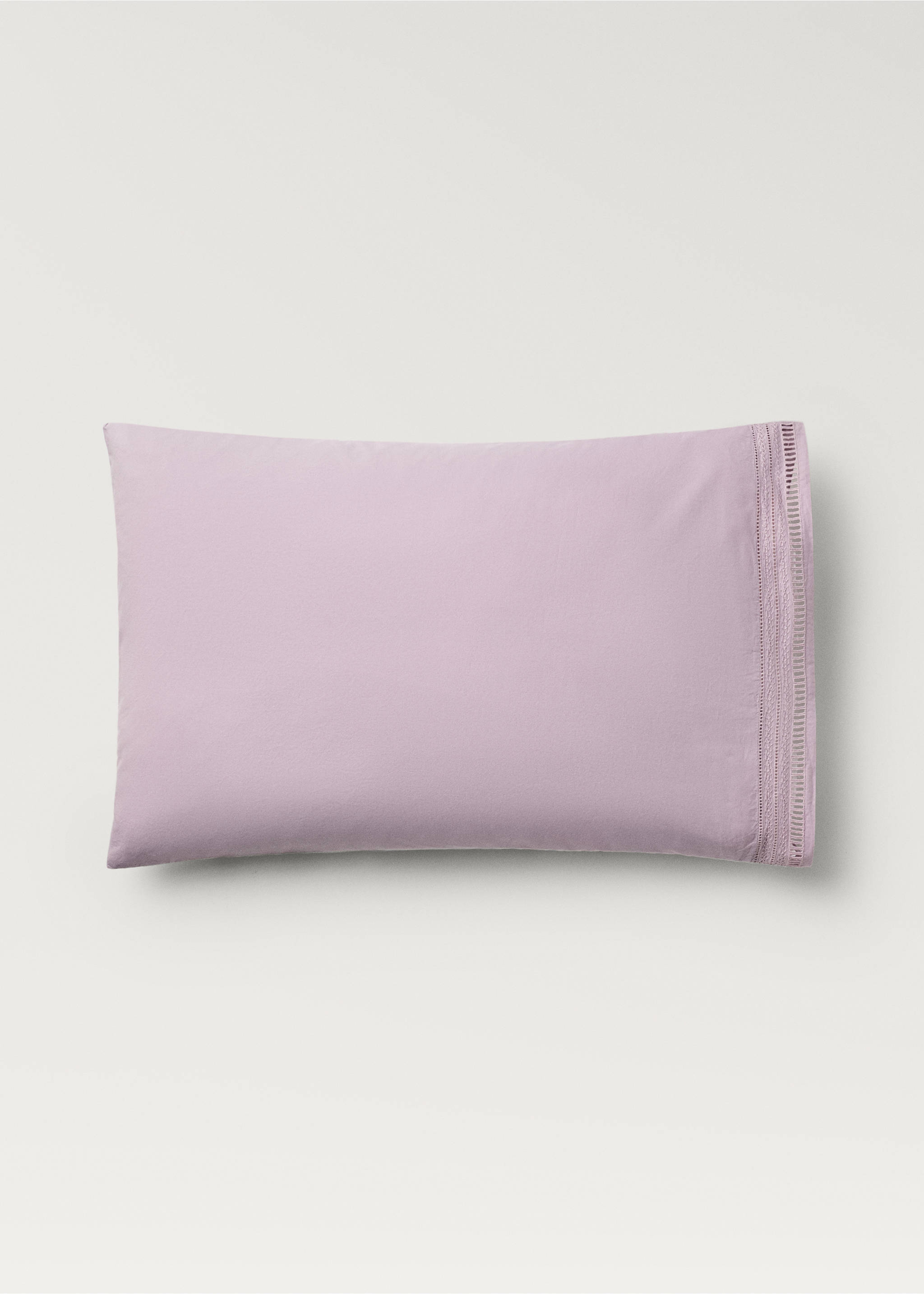 Two pillowcases with embroidered finish 50x75 cm - Article without model, Light Pink. Ref: 87022959-00.