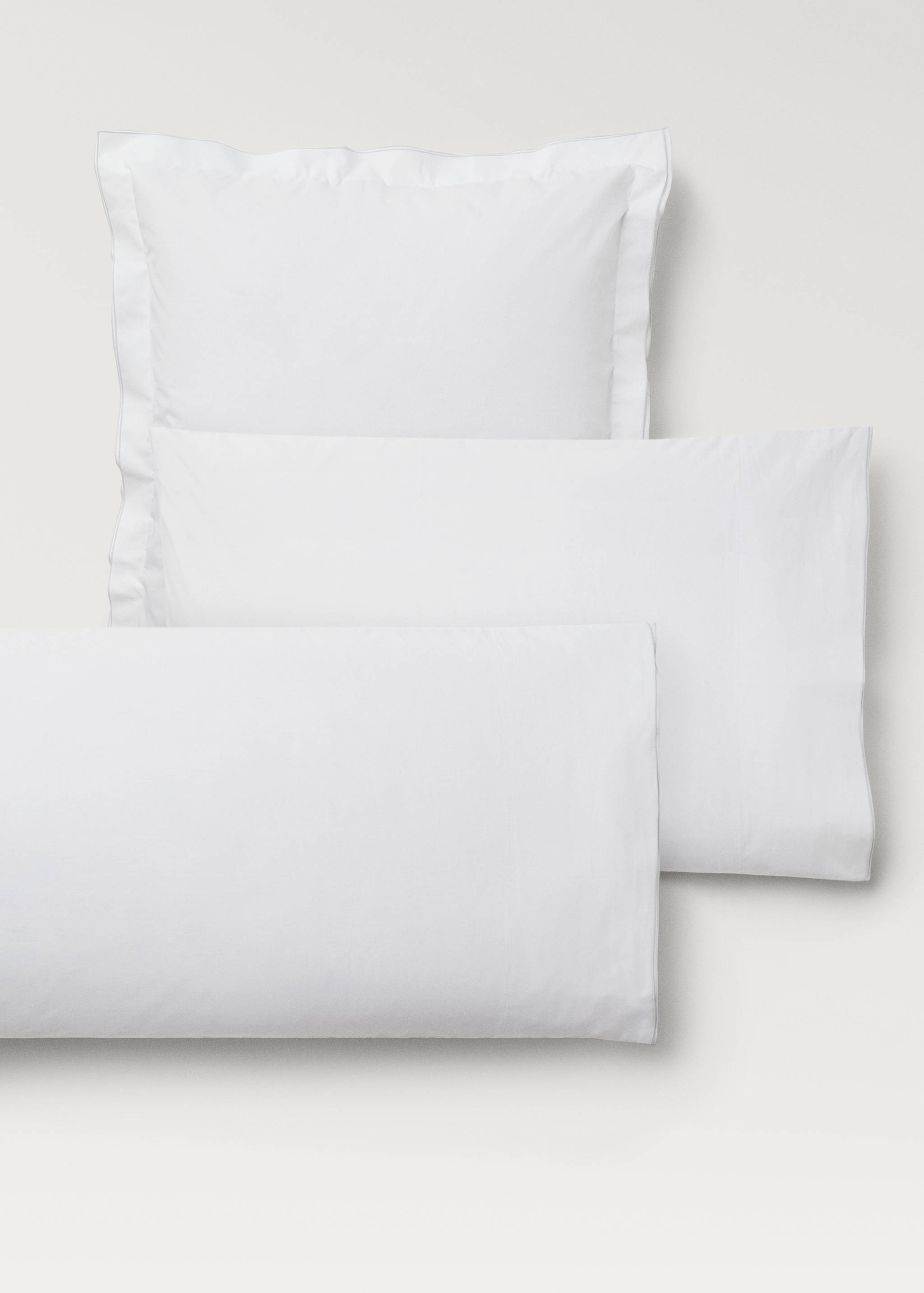 Two cotton percale pillowcases with double overlock 60x60 cm - Details of the article 4