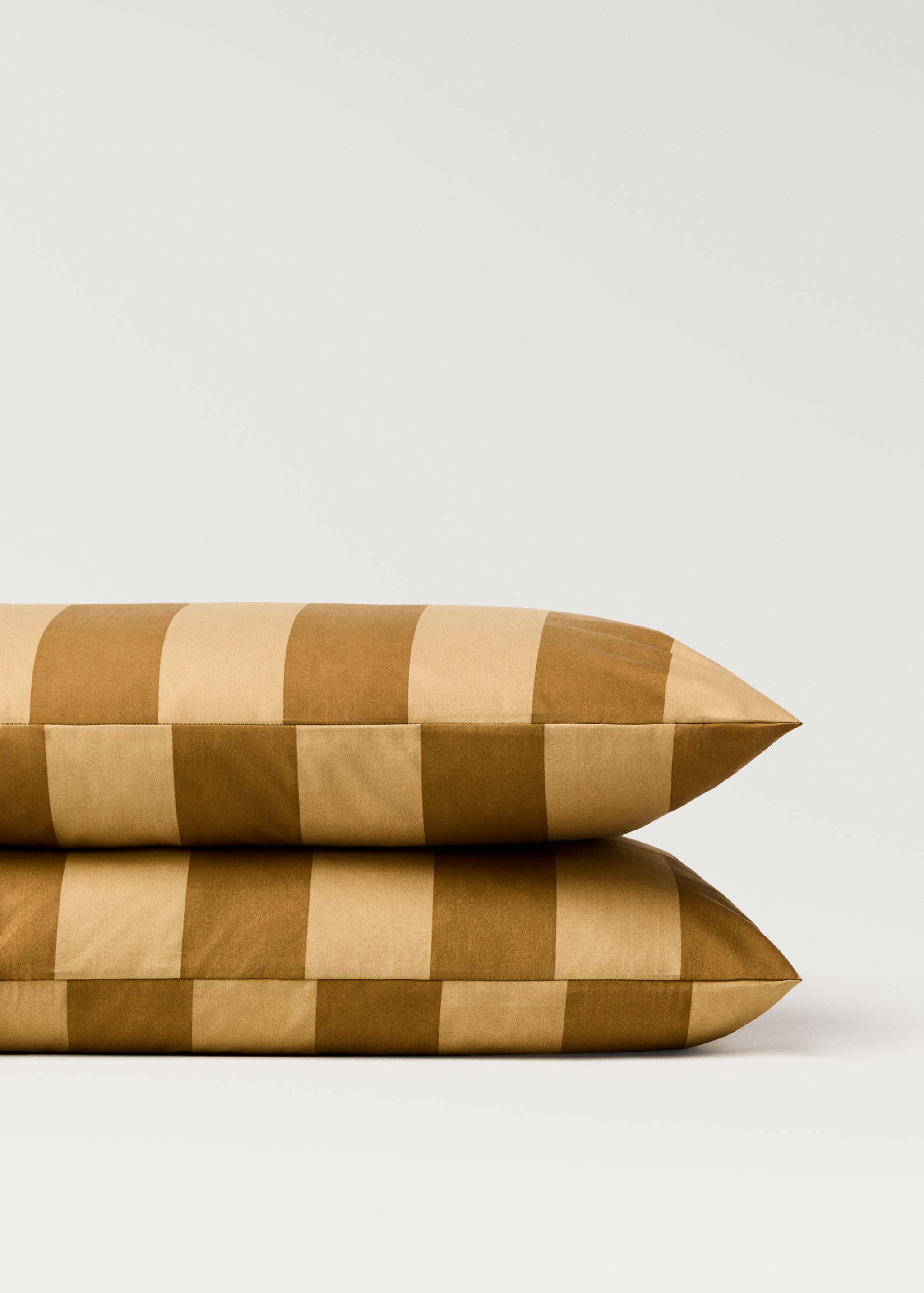 Two cotton percale striped pillowcases 50x75 cm - Details of the article 1