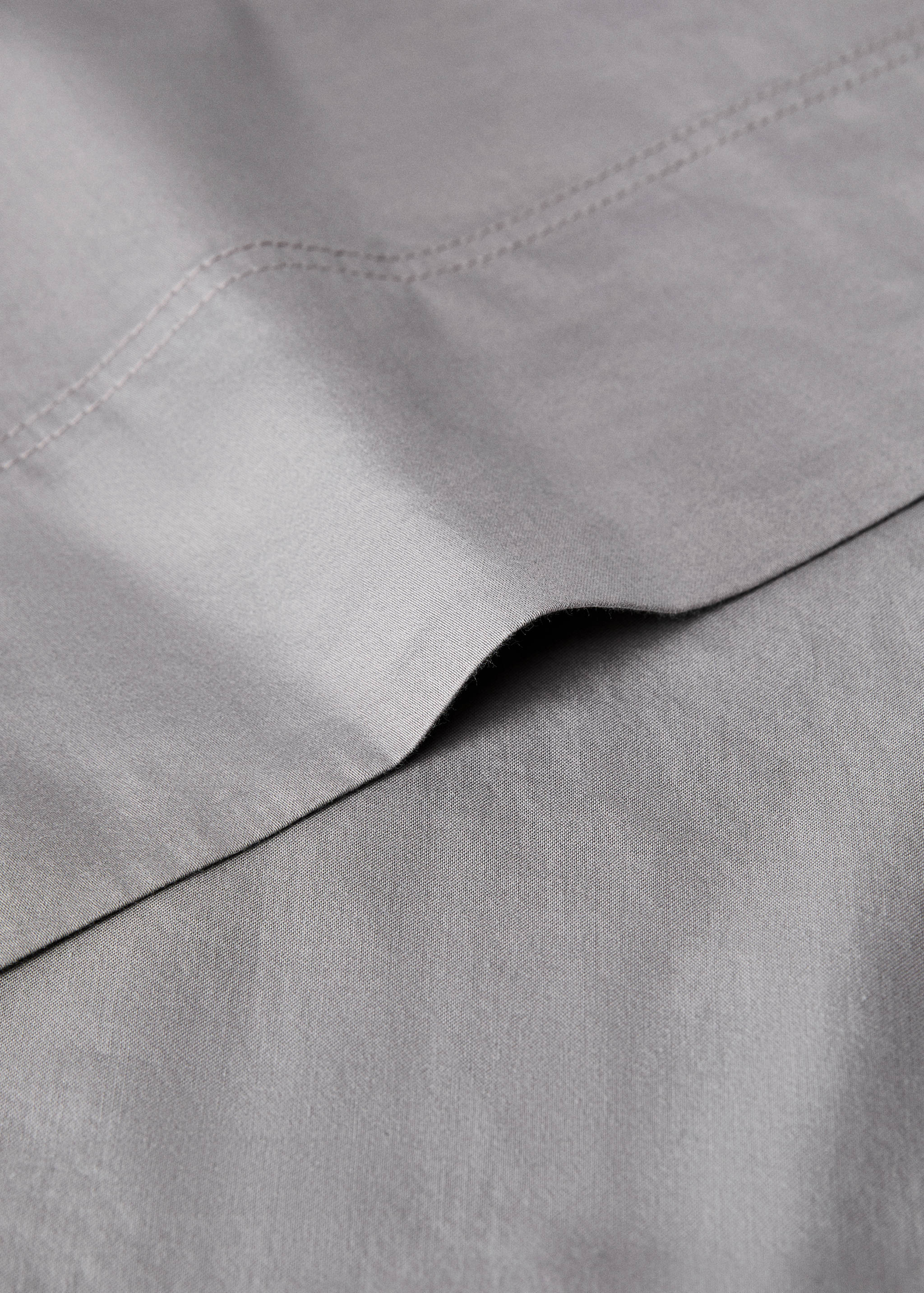 Washed cotton satin double-stitched top sheet for 90 cm bed - Details of the article 1