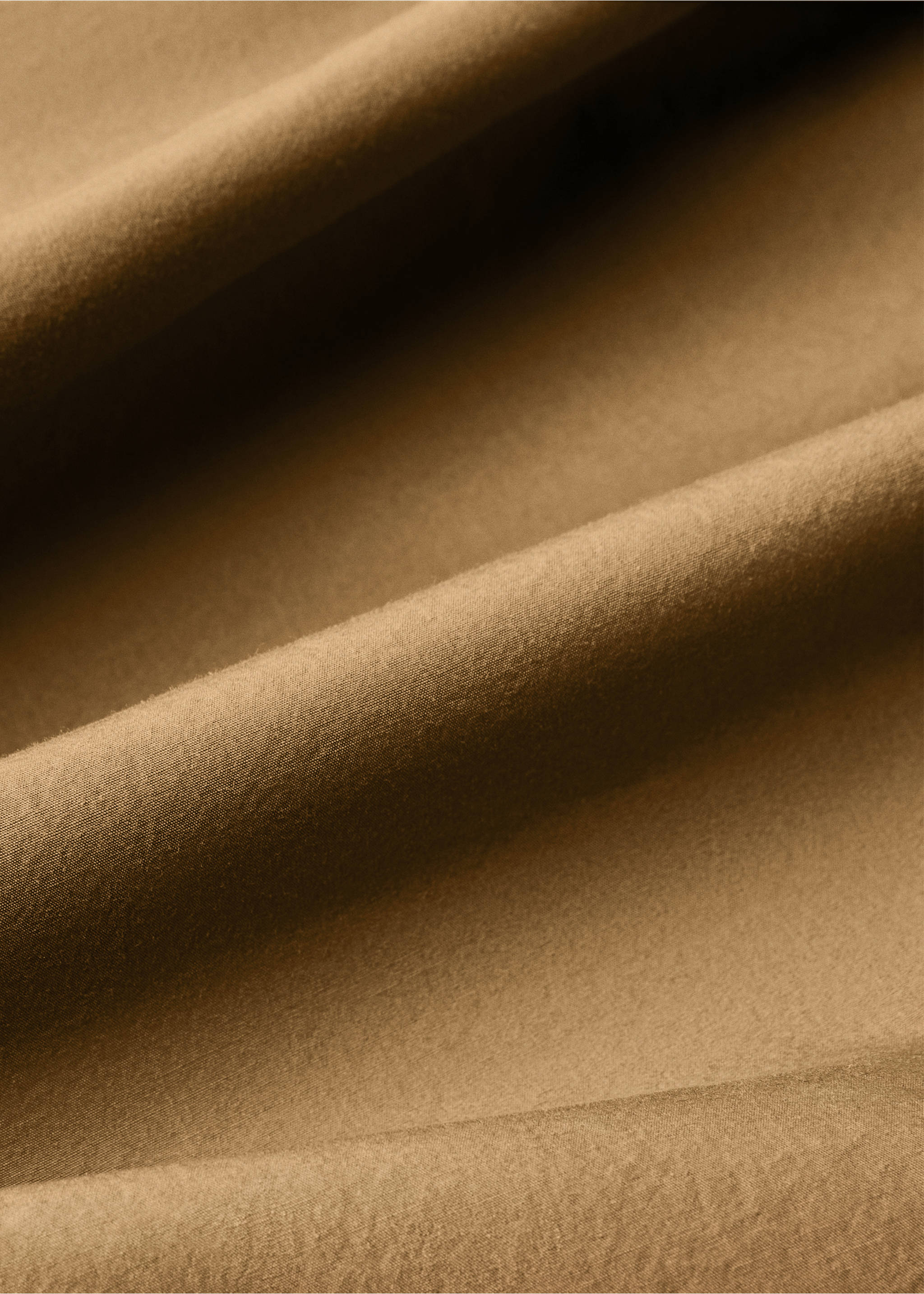 Drap plat popeline de coton double surpiqûre lit 90 cm - Détail de l'article 1, Caramel. Ref: 87023030-00.