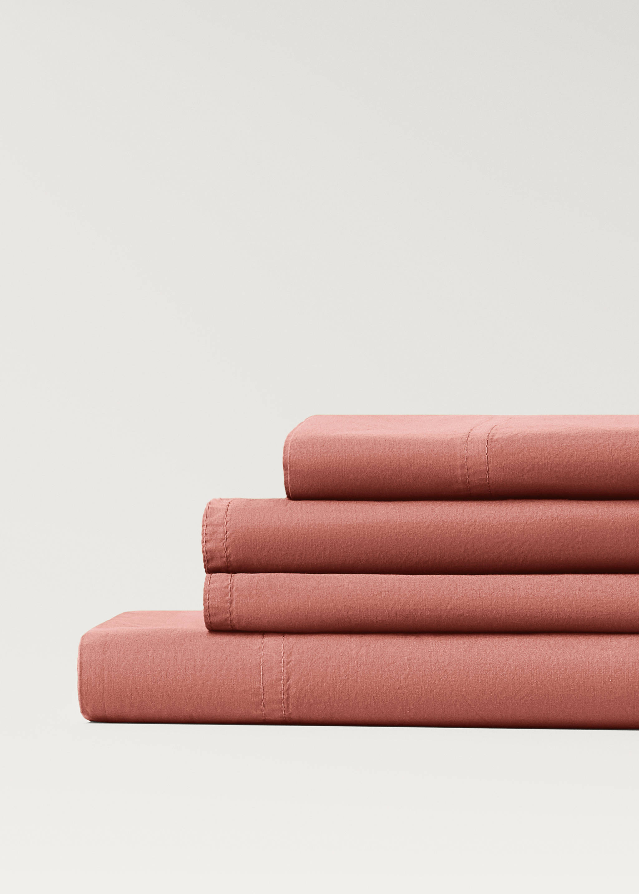 Cotton poplin double-stitched top sheet for 135/140 cm bed - Details of the article 3