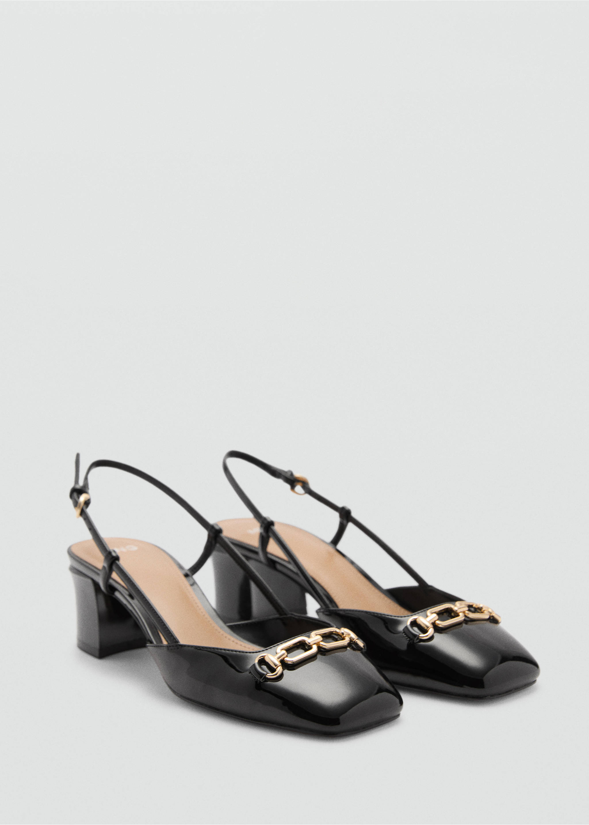 Heeled shoes with link detail - Medium plane, Black. Ref: 87023272-00.