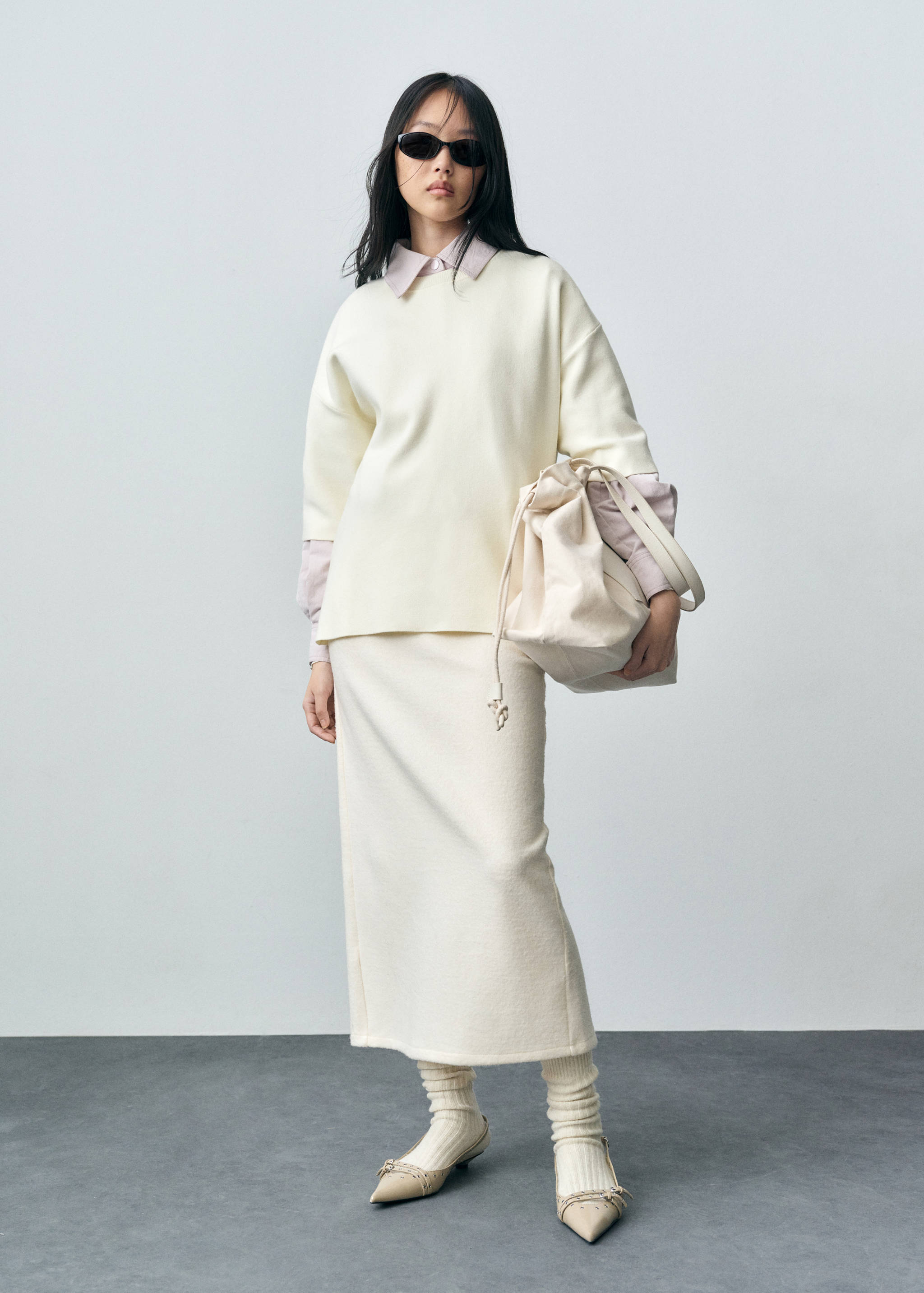 Pull-over maille fine manches courtes - Plan général