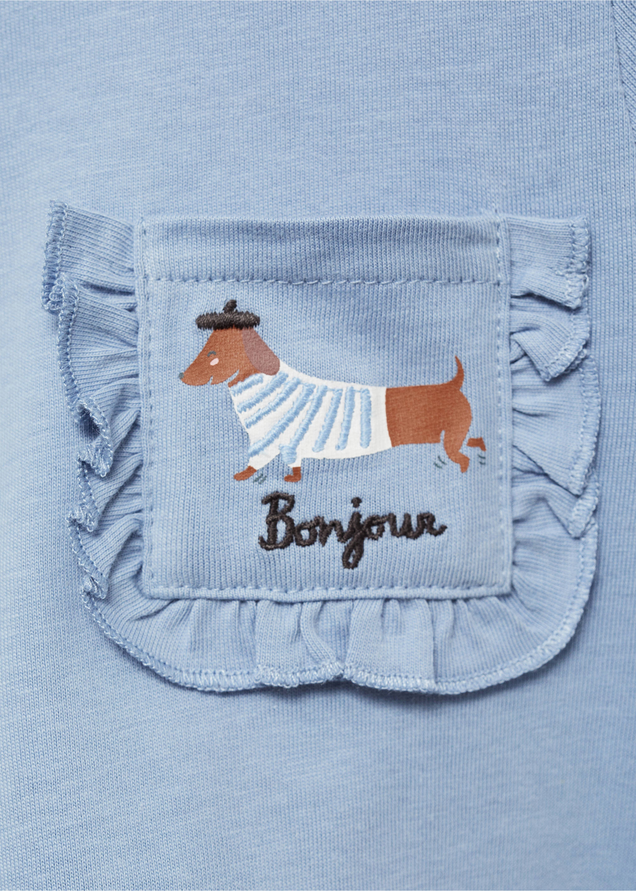 Patch pocket T-shirt - Details of the article 0, Blue. Ref: 87023276-00.