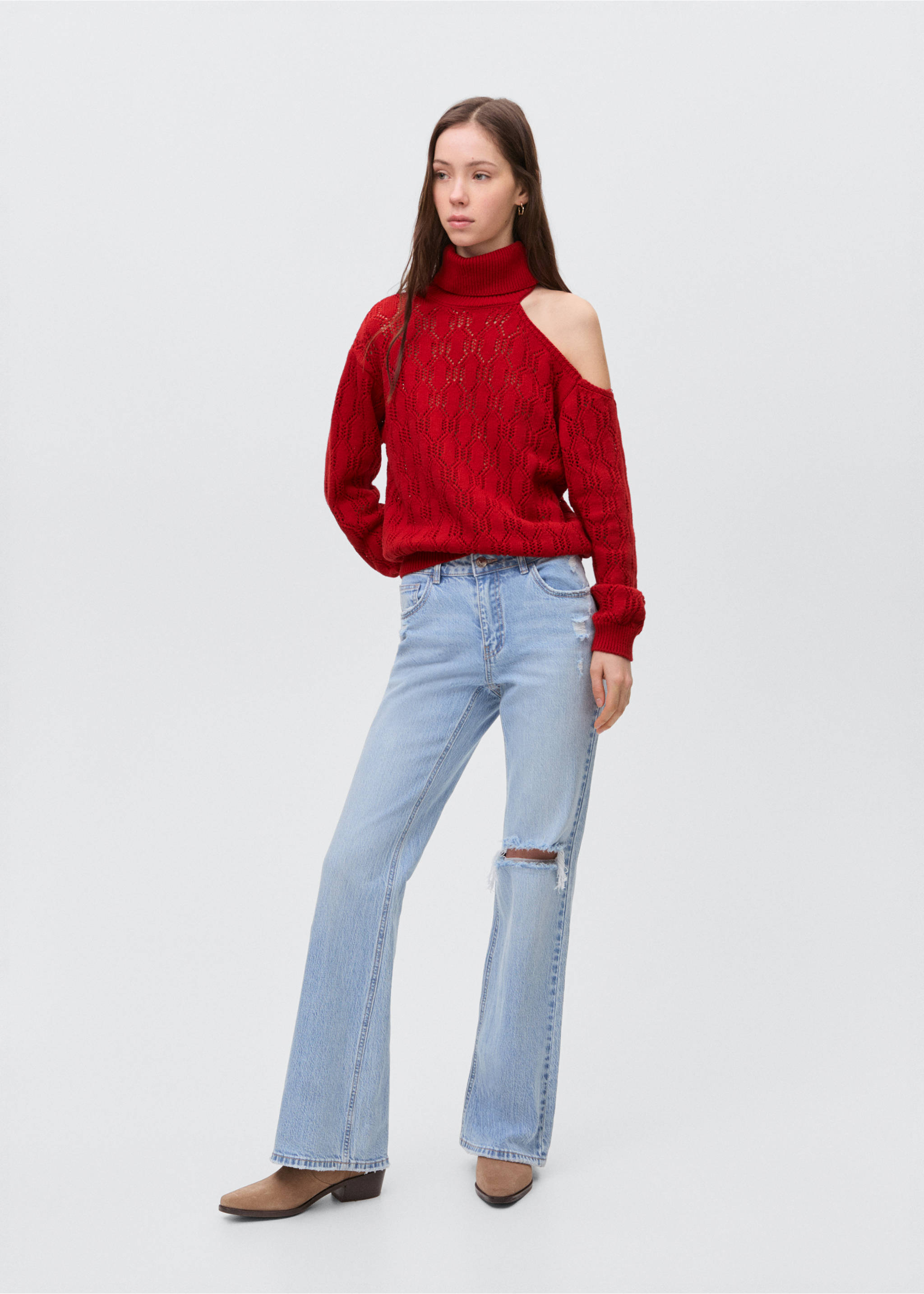 Jersei punt asimètric - Pla general, Vermell. Ref: 87023280-00.